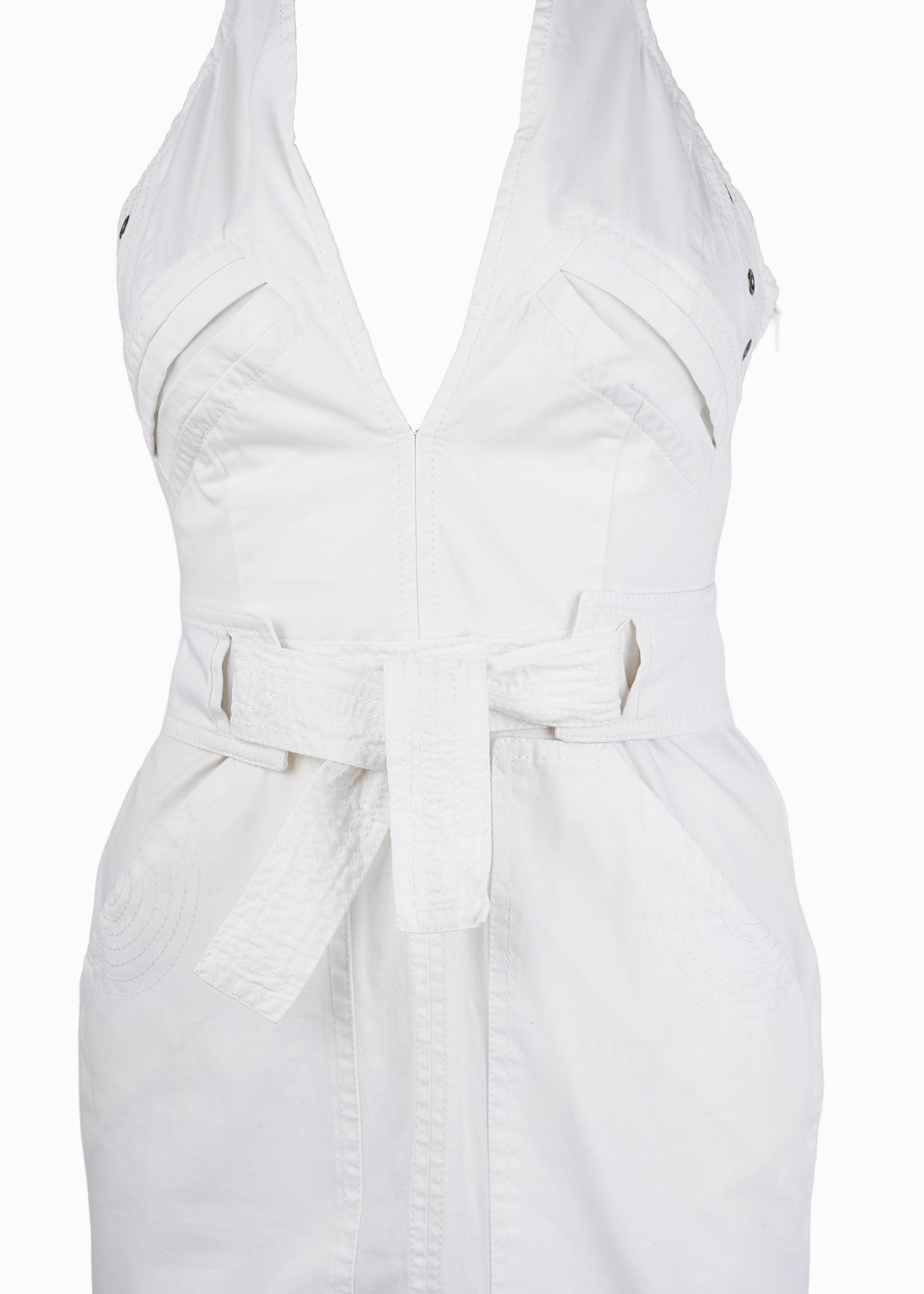 Gucci by Tom Ford Weißes Minikleid mit Rollkragen - Frühjahr/Sommer 2003 Laufsteg IT40 Damen im Angebot