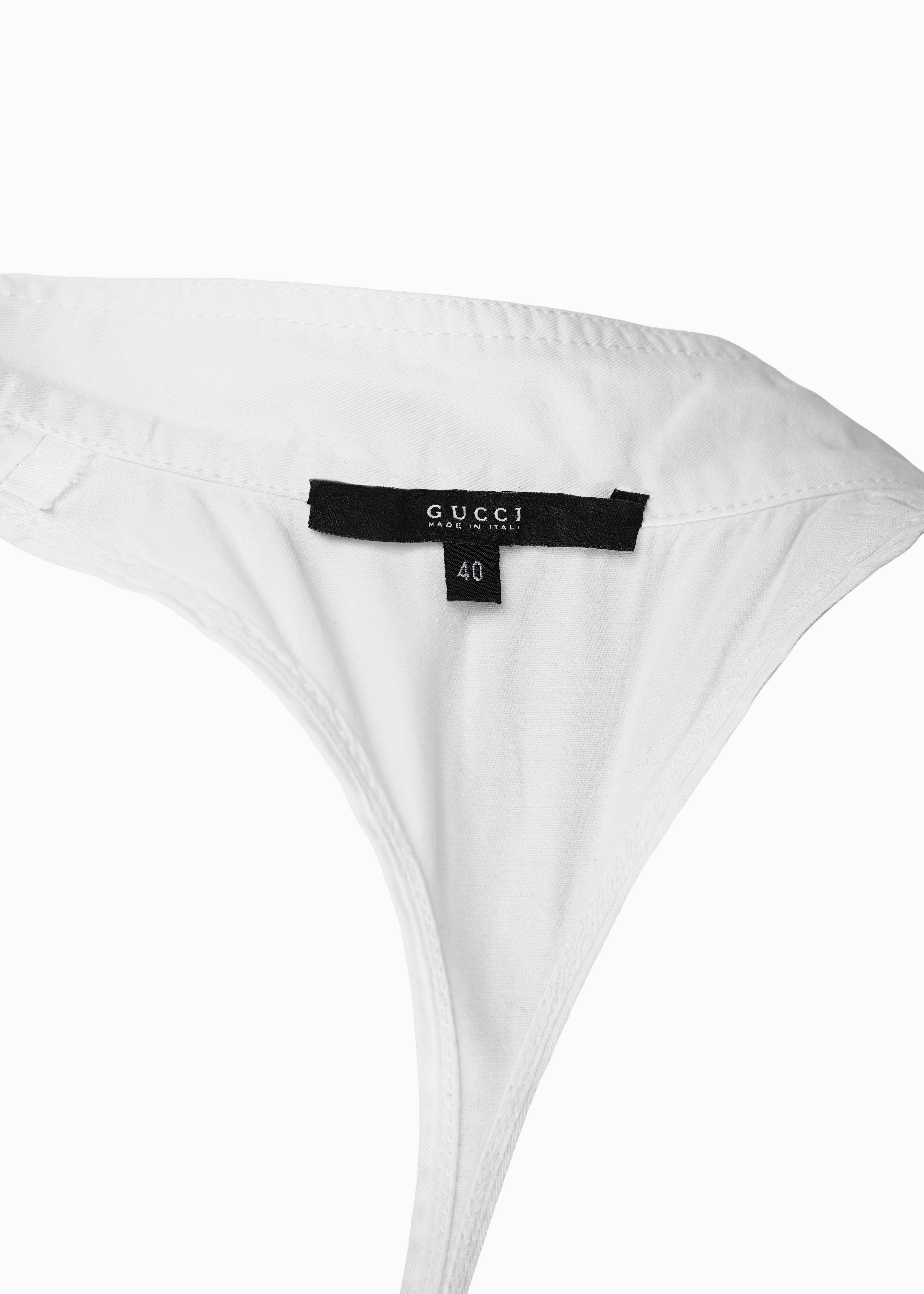 Gucci by Tom Ford Weißes Minikleid mit Rollkragen - Frühjahr/Sommer 2003 Laufsteg IT40 im Angebot 1