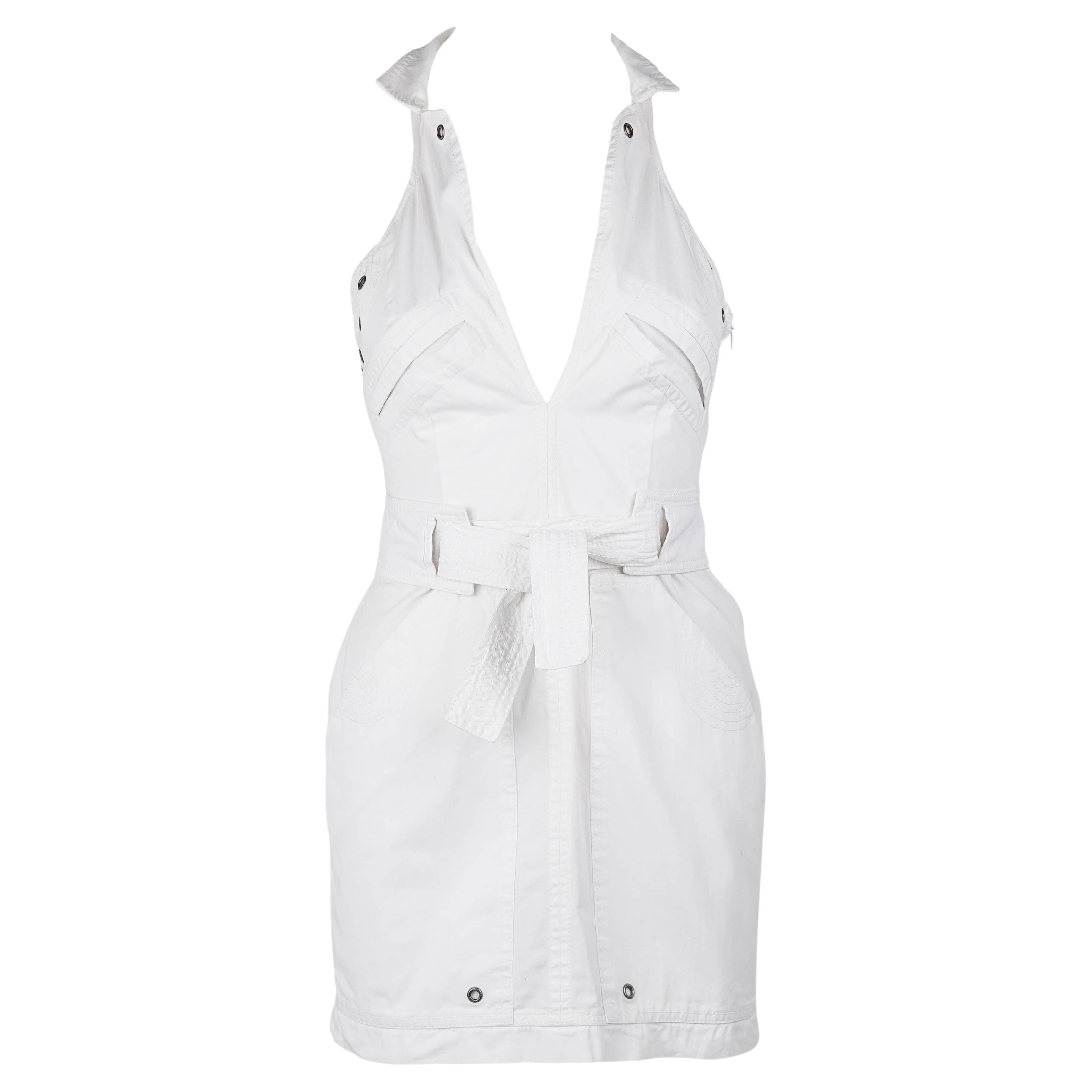 Gucci by Tom Ford Weißes Minikleid mit Rollkragen - Frühjahr/Sommer 2003 Laufsteg IT40 im Angebot