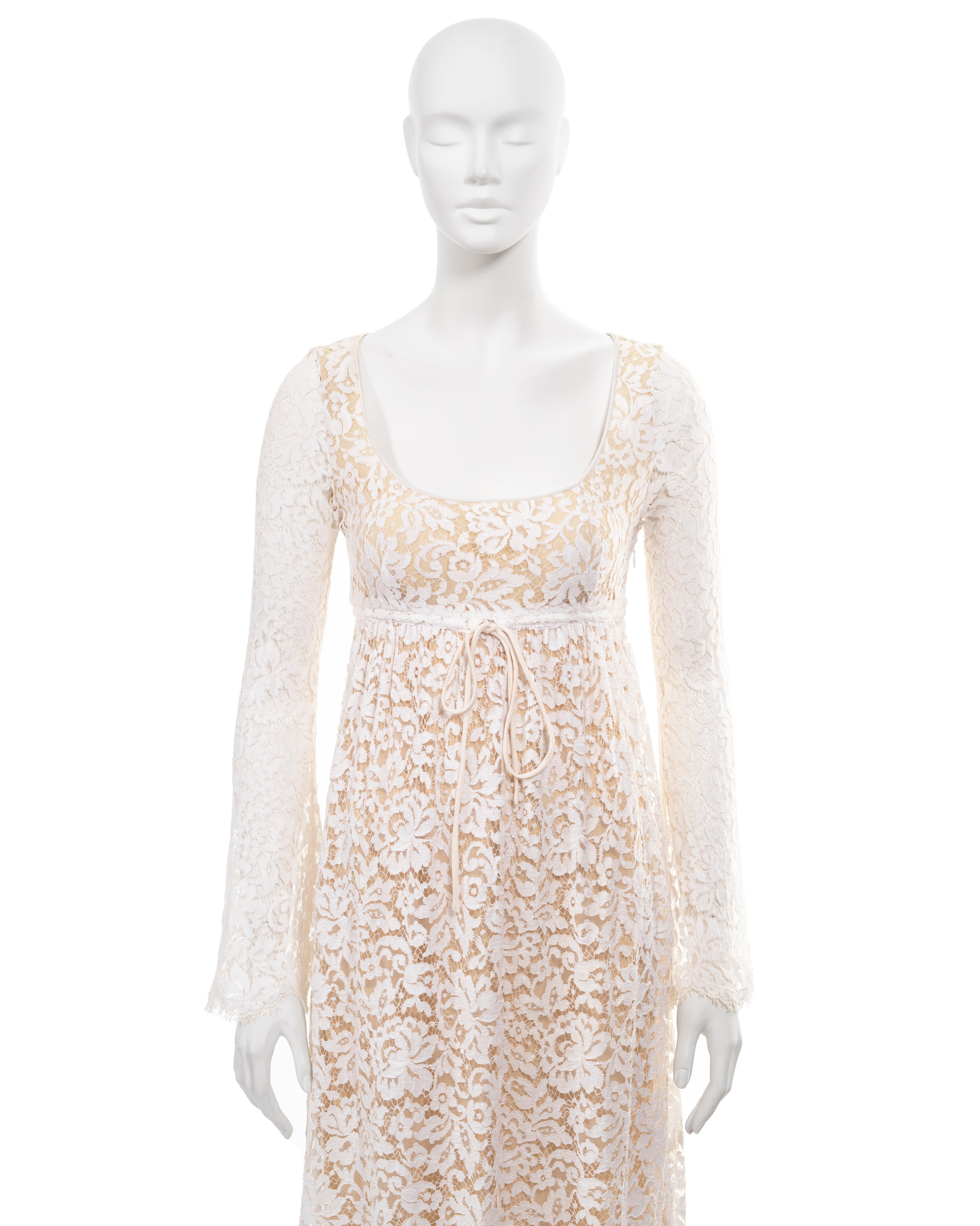 Women's Gucci by Tom Ford white lace empire-line maxi dress, ss 1996