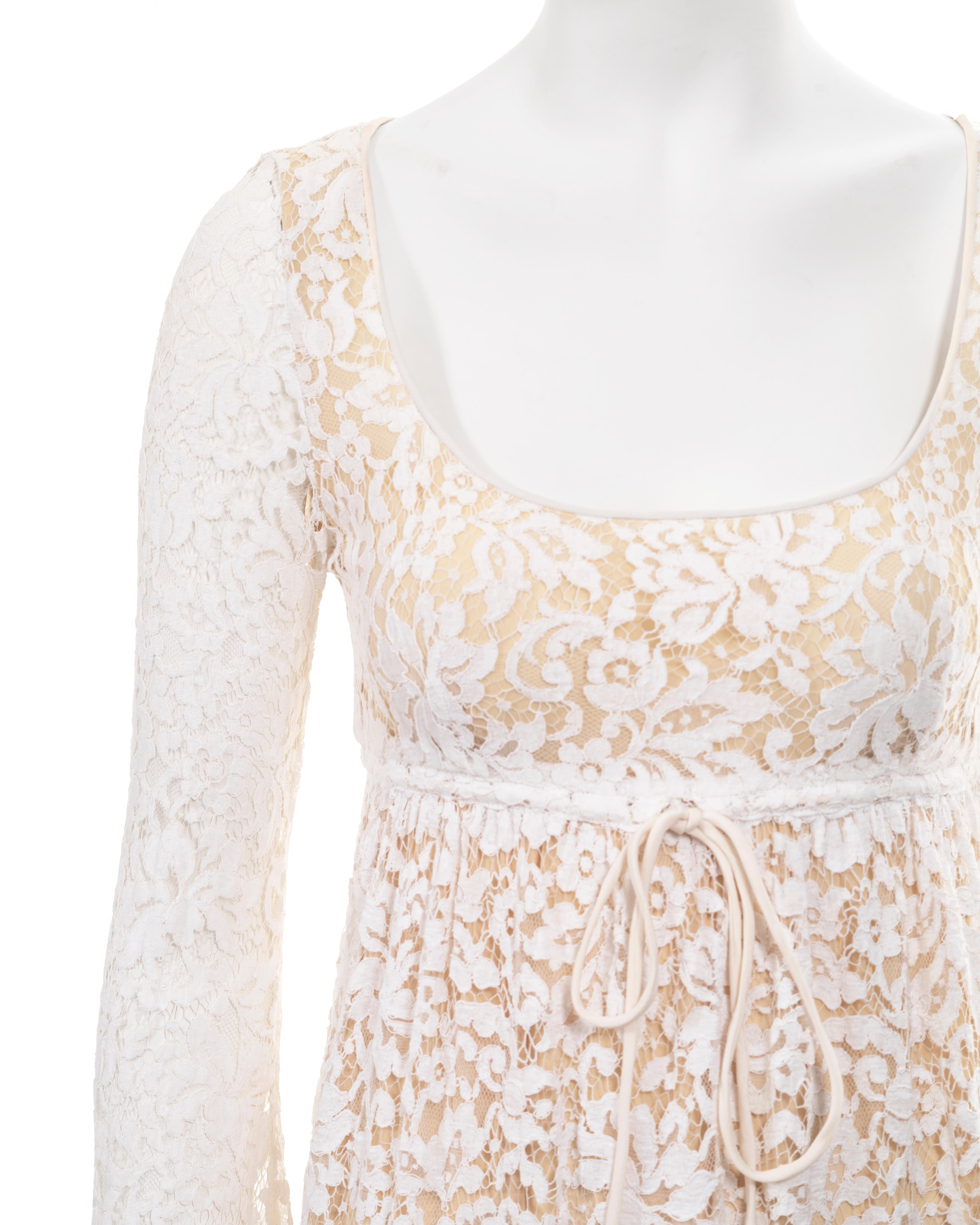 Gucci by Tom Ford white lace empire-line maxi dress, ss 1996 1