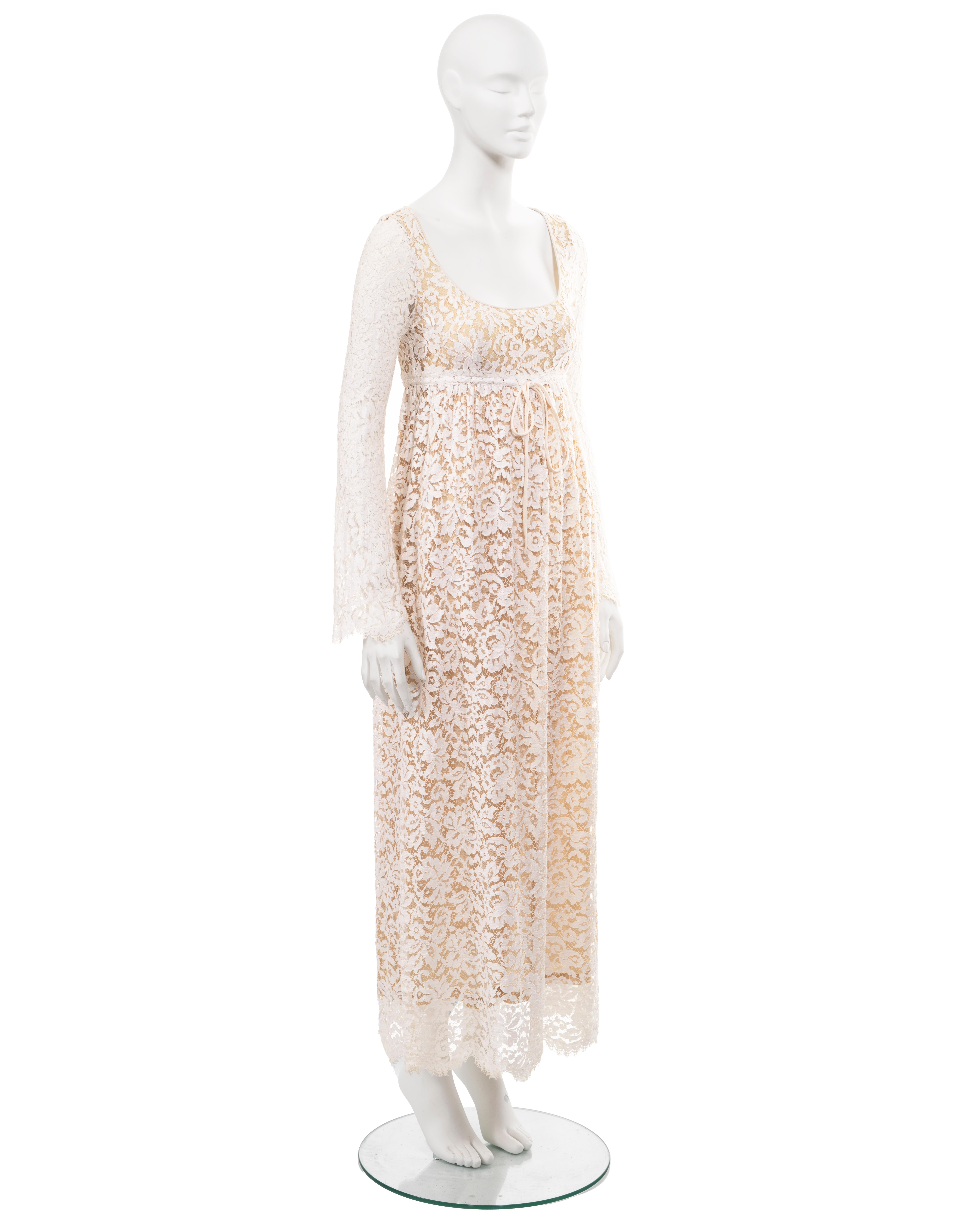 Gucci by Tom Ford white lace empire-line maxi dress, ss 1996 2