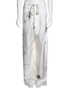 Gucci by Tom Ford white silk drawstring pants with embroidery, ss 2001
