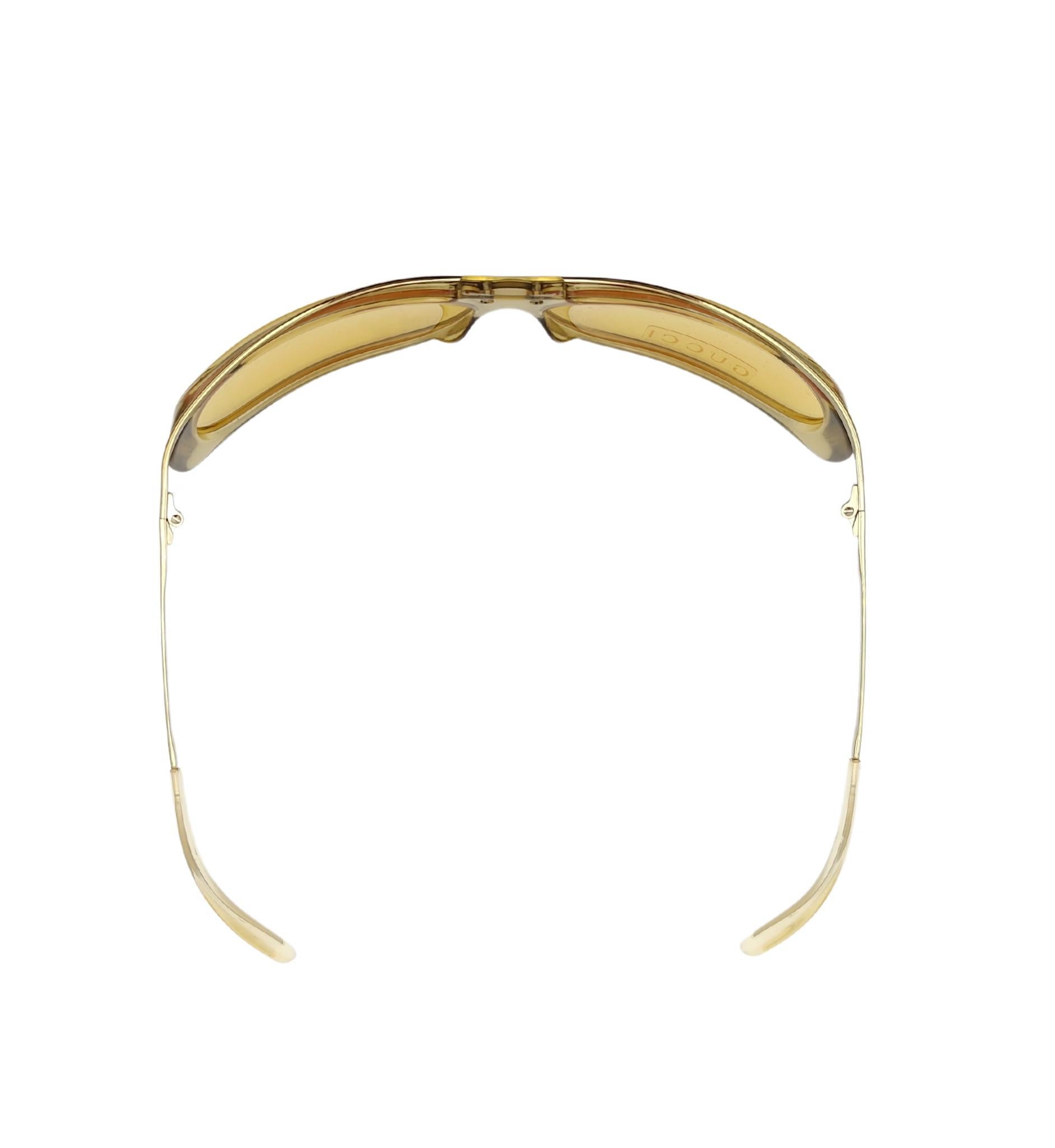 Women's or Men's Gucci by Tom Ford yellow sunglasses 1990s