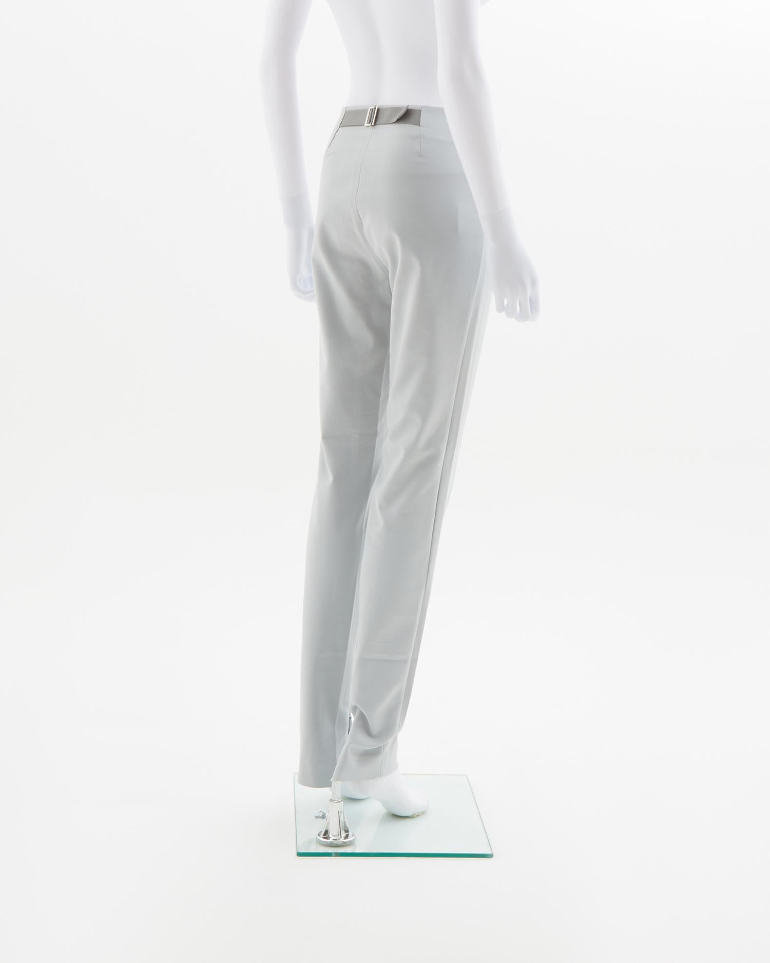 Gucci by Tom Ford	F/W 1998 Grey satin high-rise pants In condizioni ottime in vendita a Milano, IT