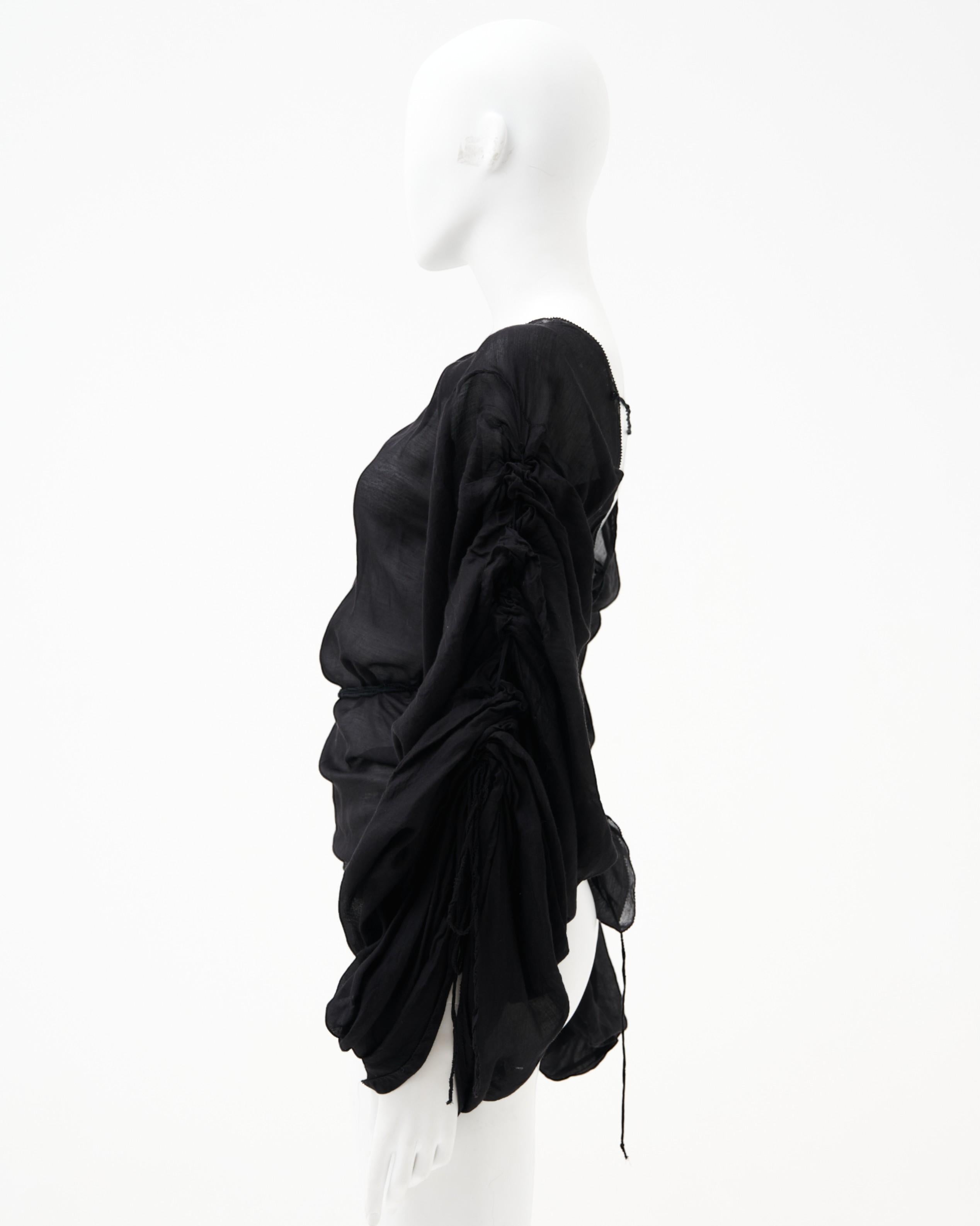 Gucci de Tom Ford	F/W 2002 Bondage Semitransparente Top Negro Black en venta
