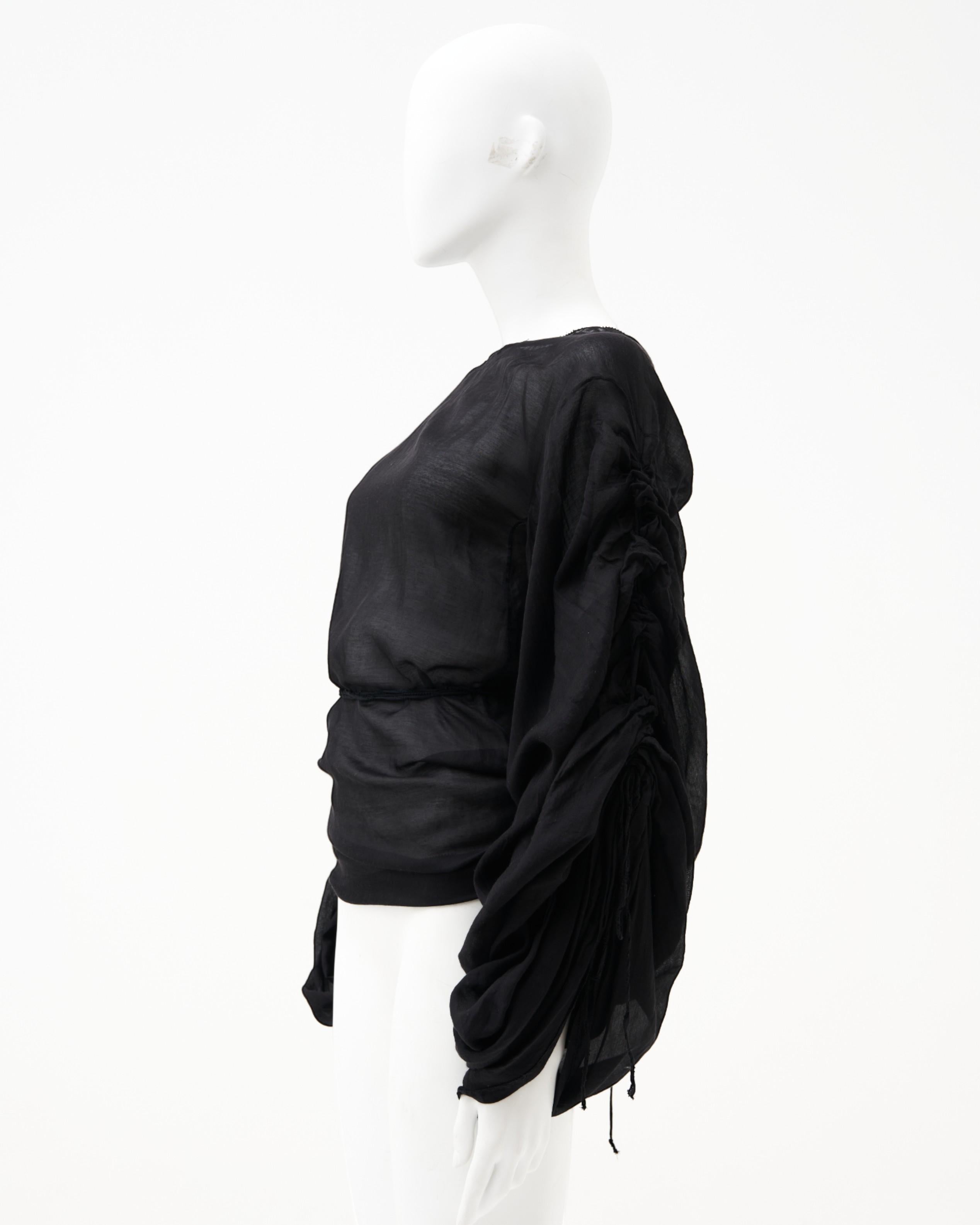 Gucci de Tom Ford	F/W 2002 Bondage Semitransparente Top Negro en Excelente estado para la venta en Milano, IT