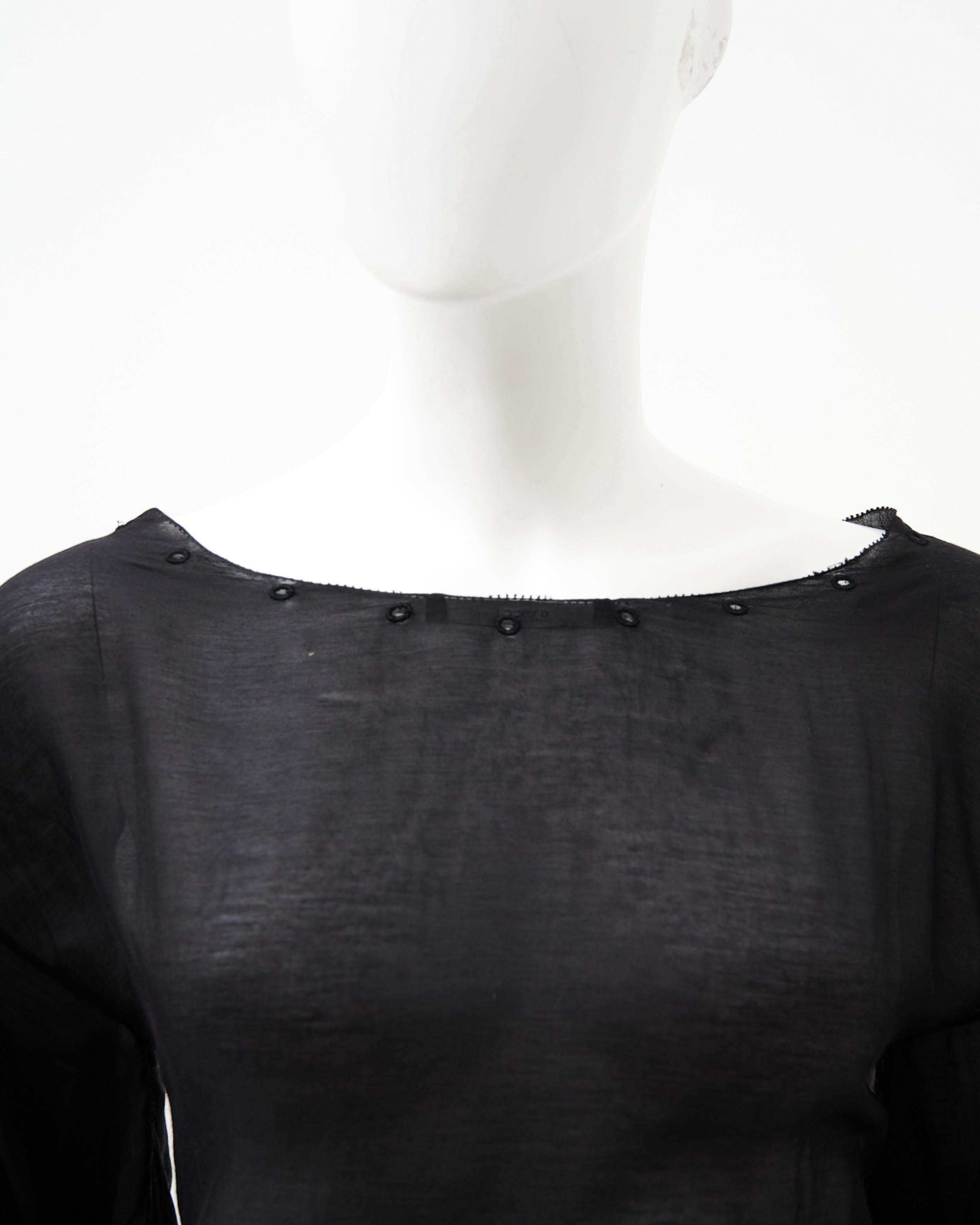 Gucci de Tom Ford	F/W 2002 Bondage Semitransparente Top Negro en venta 4