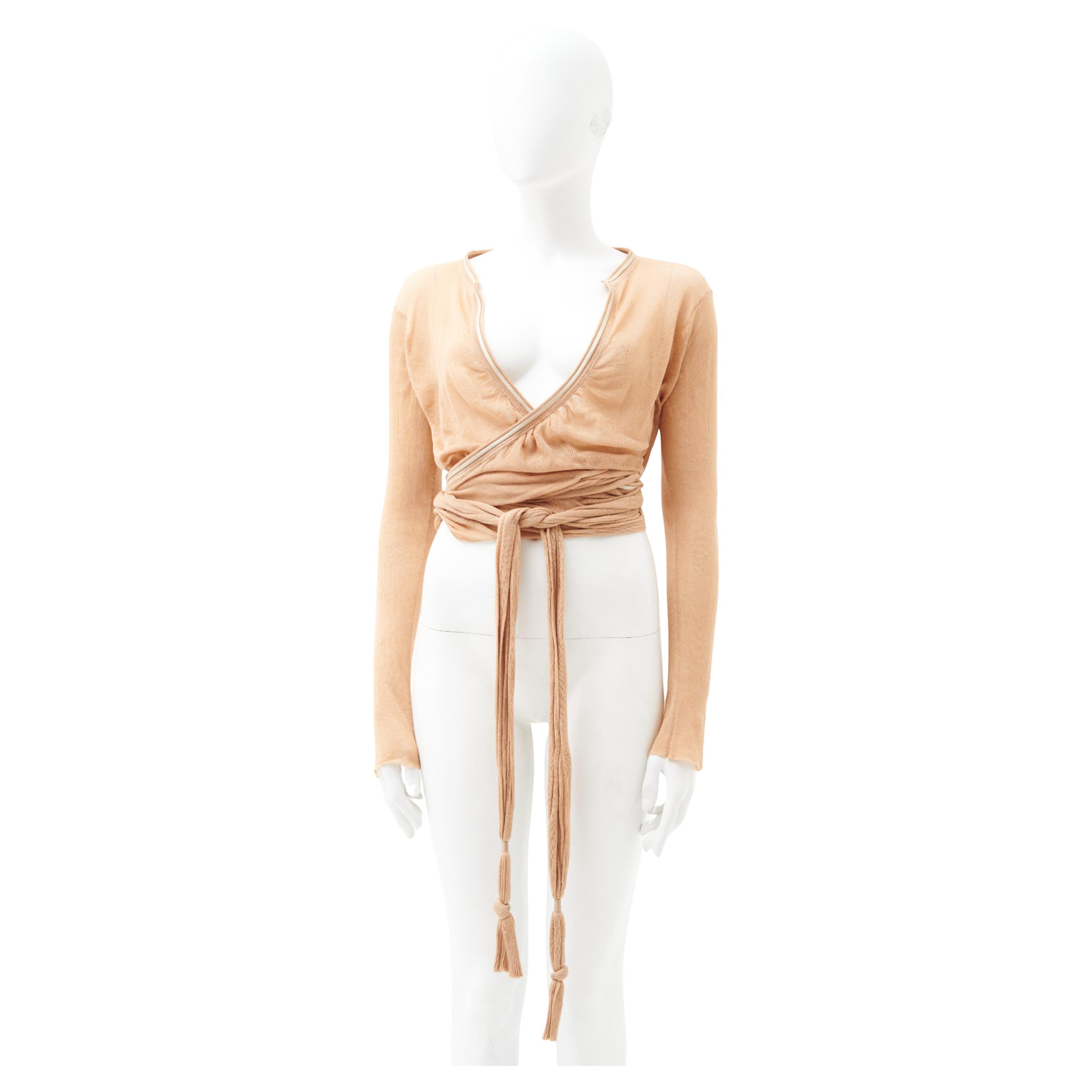Gucci by Tom Ford	Late 90’s Asymmetric Laced Pink Cardigan
