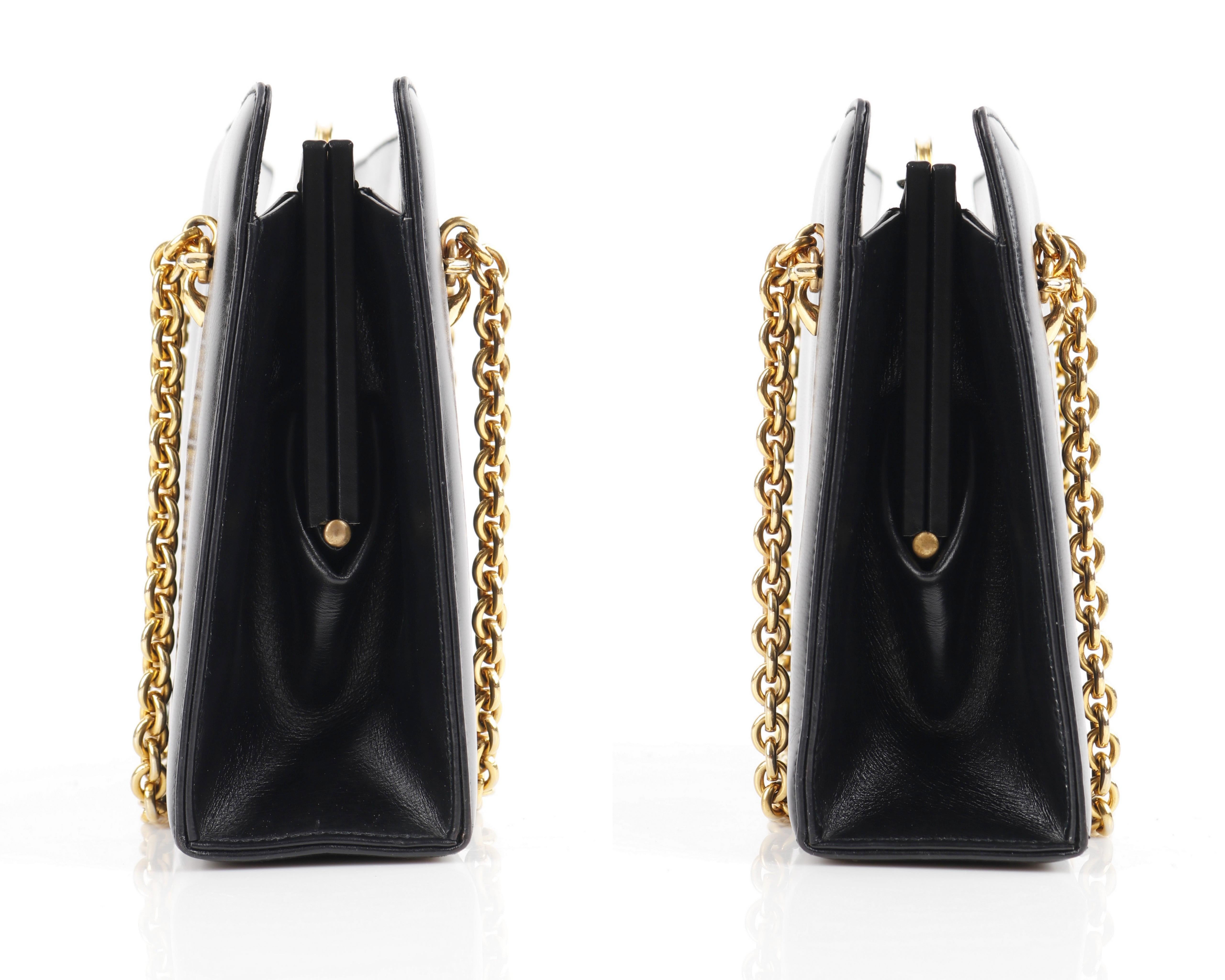 gucci black purse with gold chain