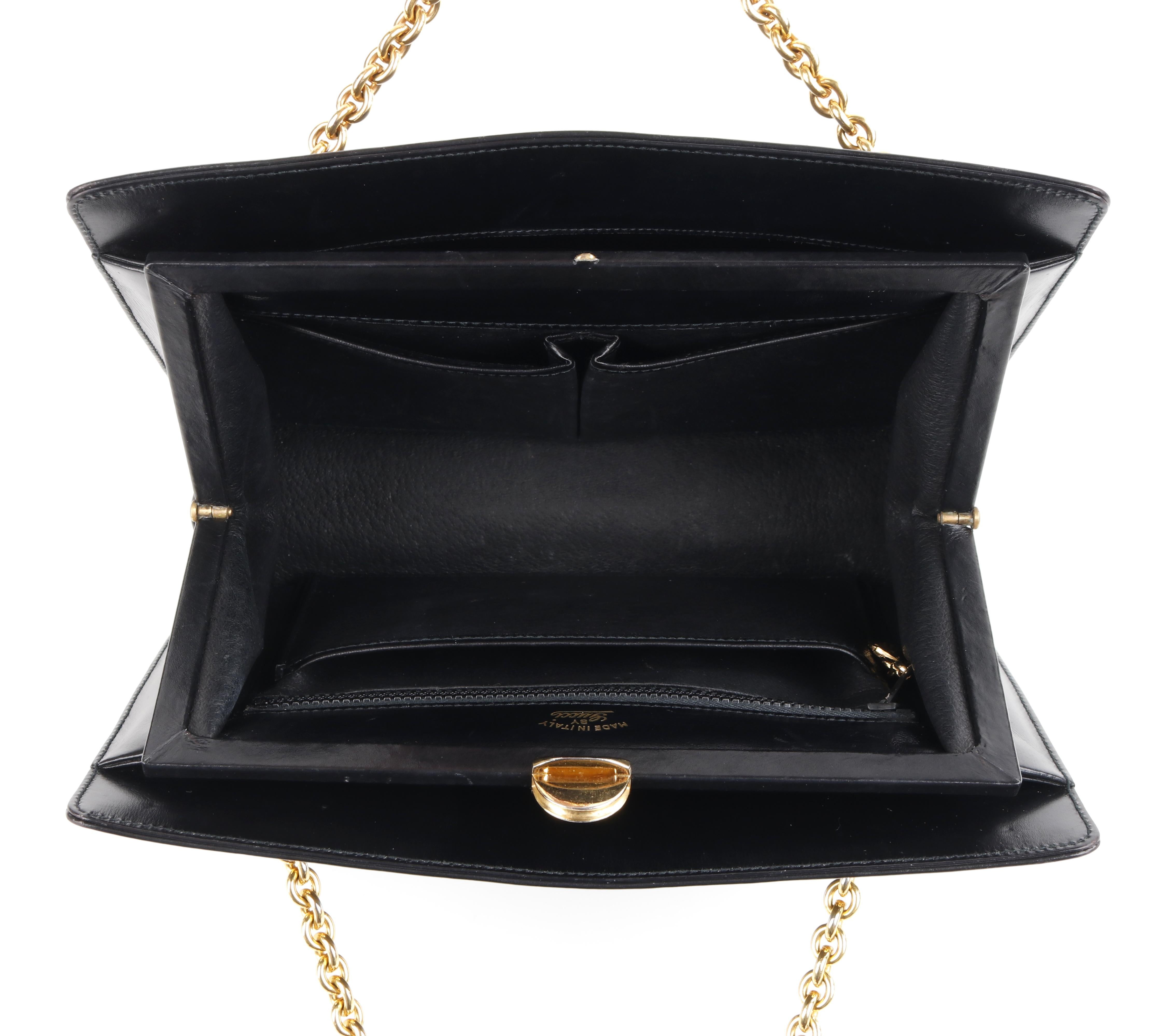 gucci black purse gold chain