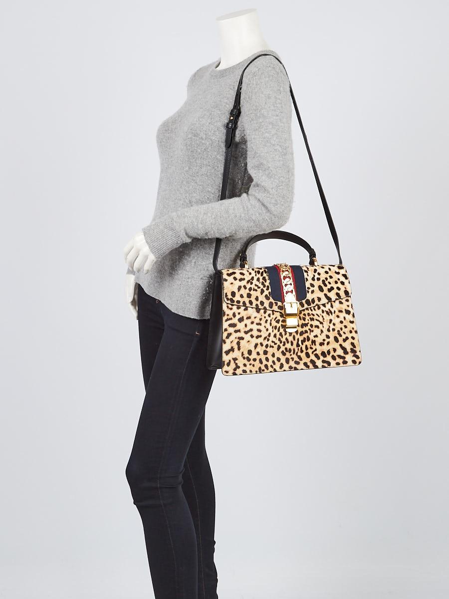 Gucci Calf Hair Medium Leopard Print Sylvie Shoulder Bag 1