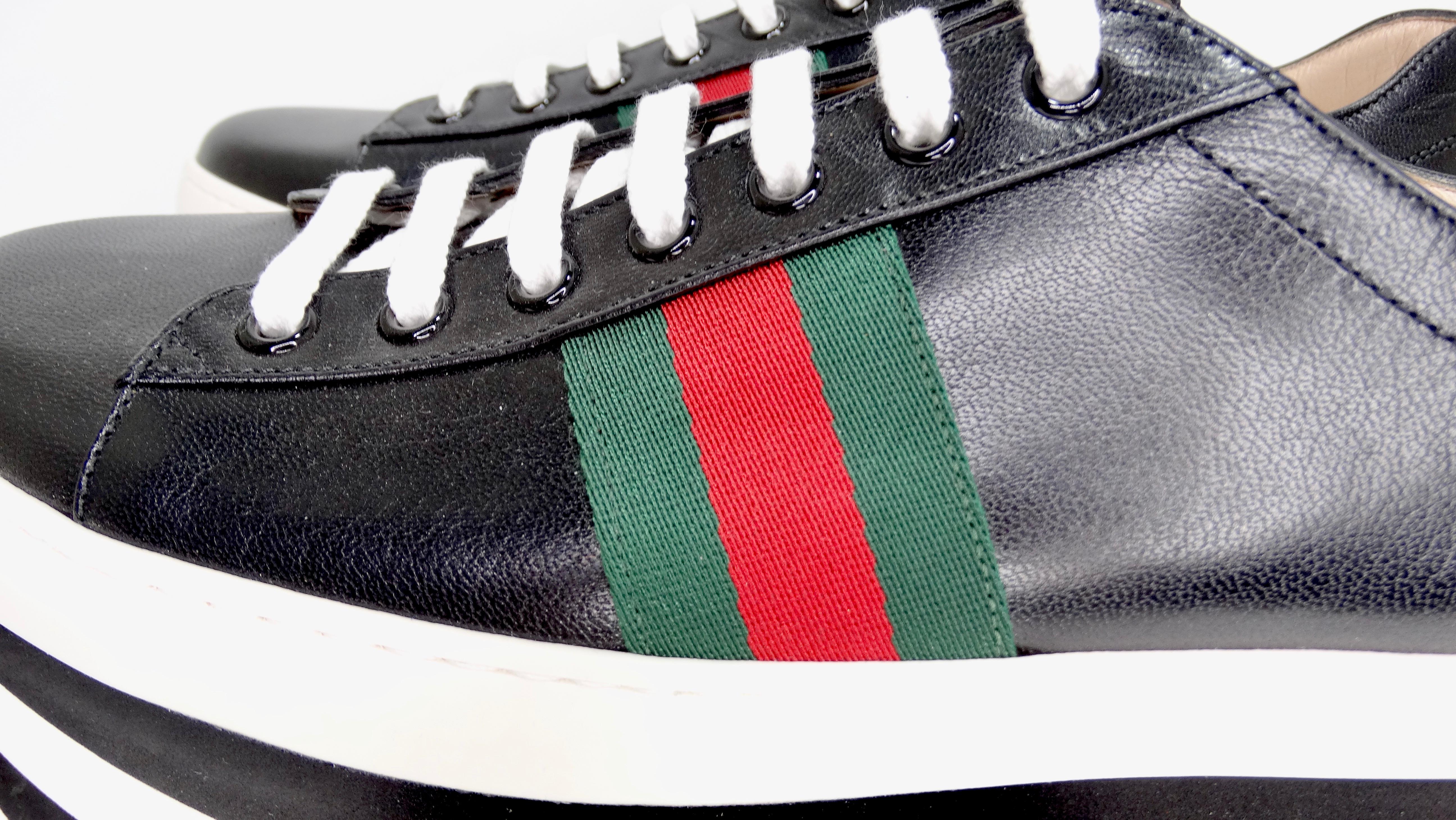Gucci Calf Leather Wedge Sneakers In Good Condition In Scottsdale, AZ