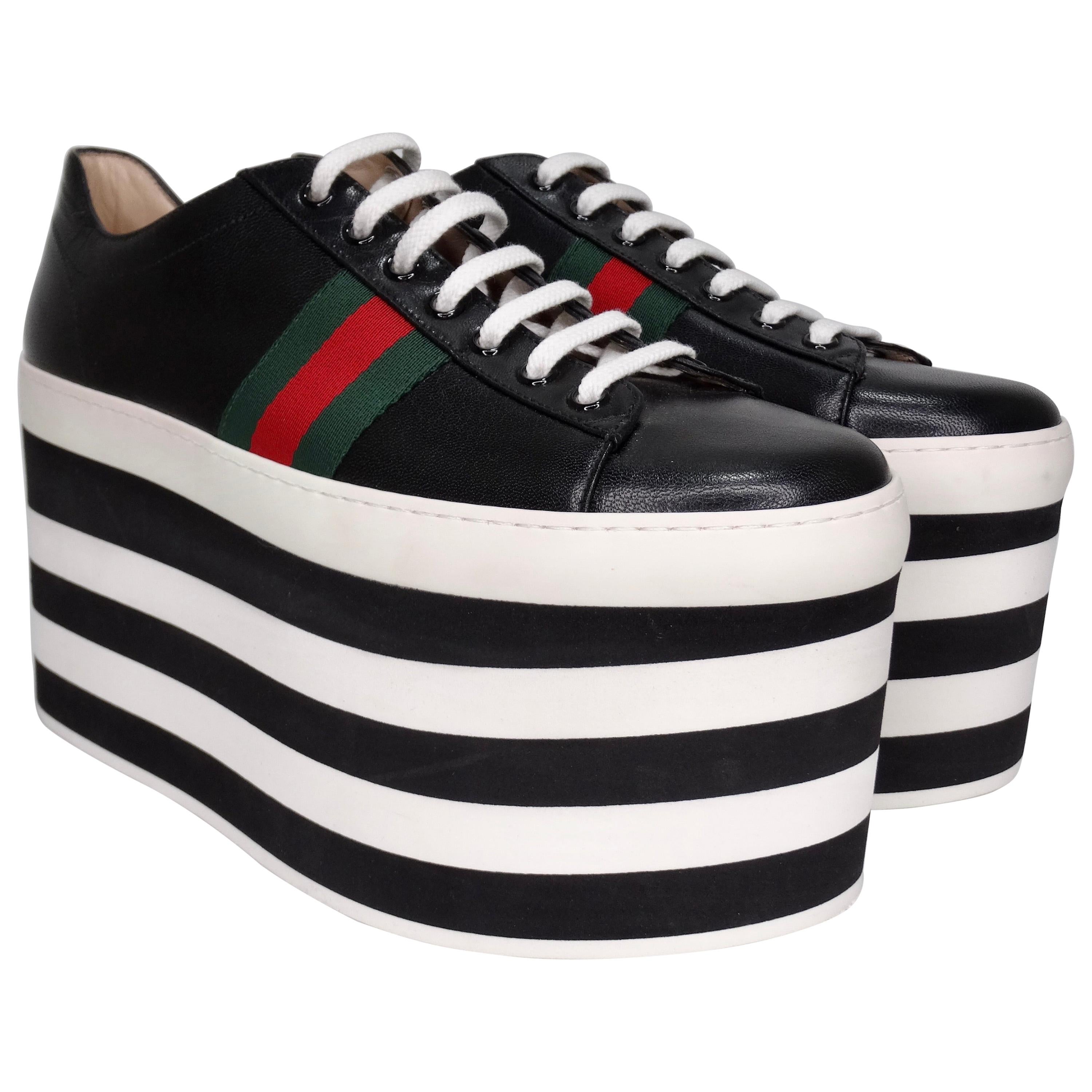 Gucci Calf Leather Wedge Sneakers For Sale at 1stDibs