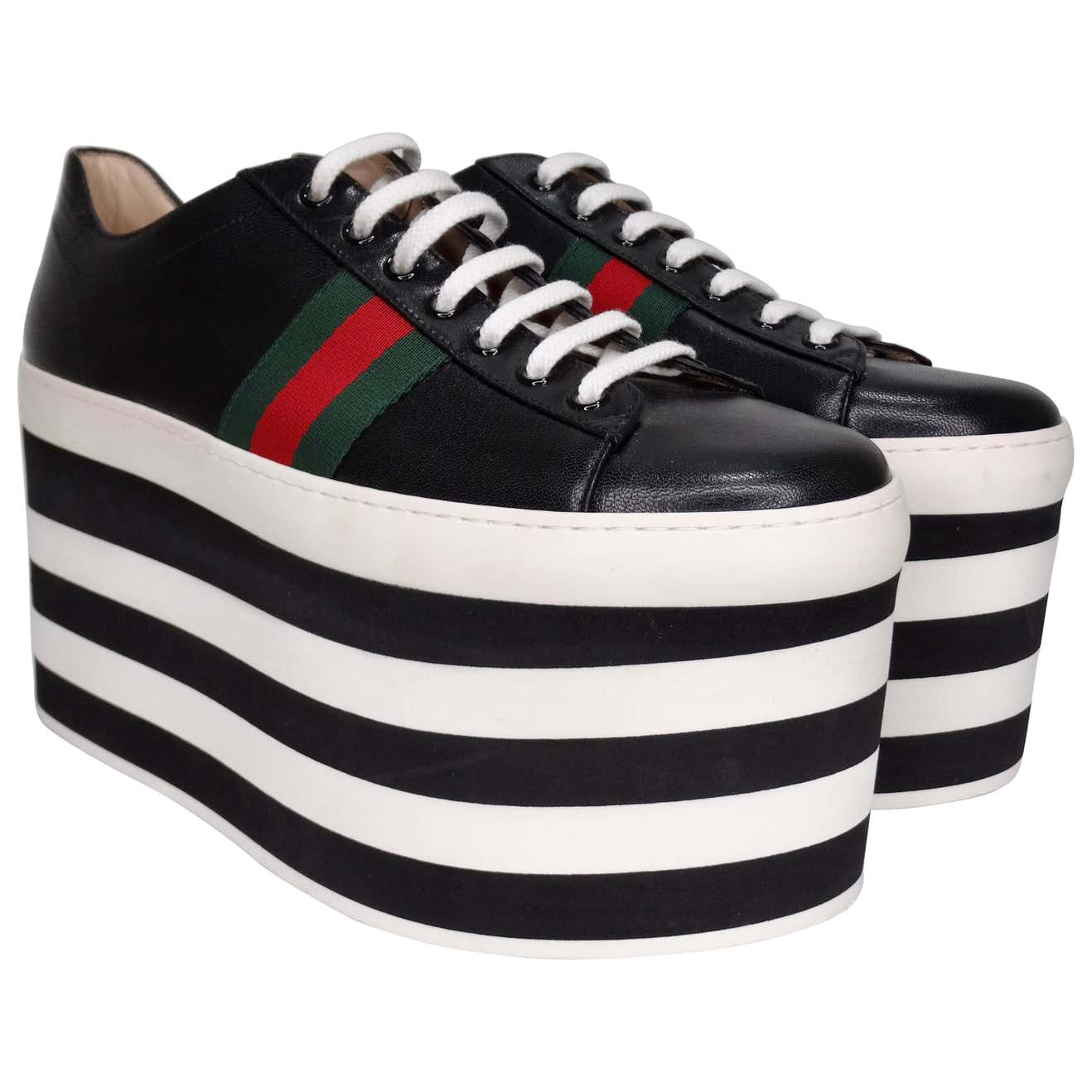 Gucci Calf Leather Wedge Sneakers at 1stDibs