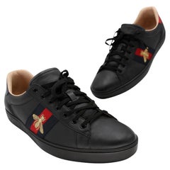 Gucci Kalbsleder mit Bienenstickerei 12.5 Leder Tennis Sneakers GG-S0208N-0003