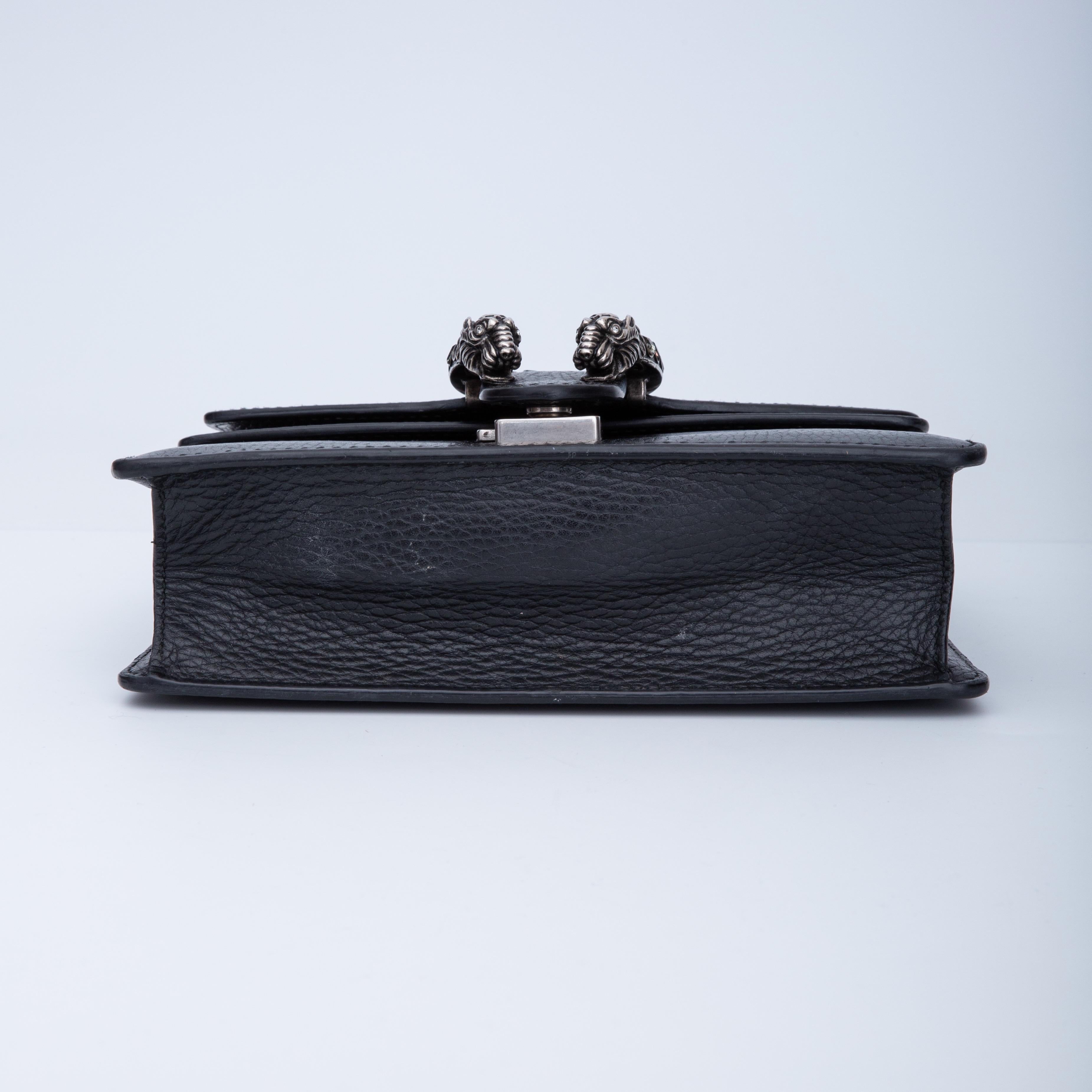 Gucci Calfskin Black Crystal Embellished Mini Dionysus Bag For Sale 1