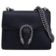 Gucci Calfskin Black Mini Dionysus Shoulder Bag