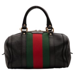 Petit sac à main Boston en cuir noir de Gucci (269876)