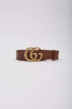 Gucci Calfskin Brown Marmont GG 40mm Belt (65/26)