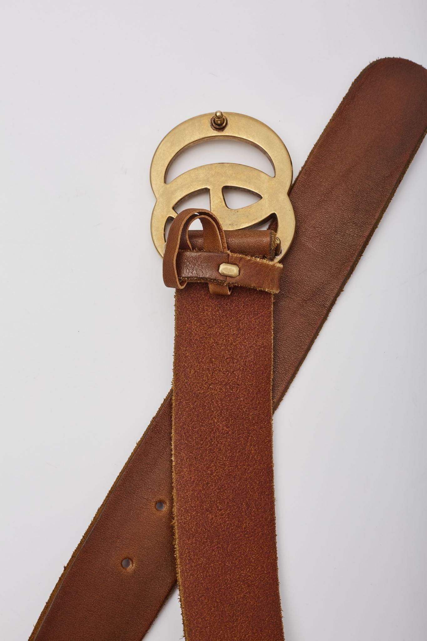 Gucci Calfskin Brown Marmont GG 40mm Belt (65/26) For Sale 1