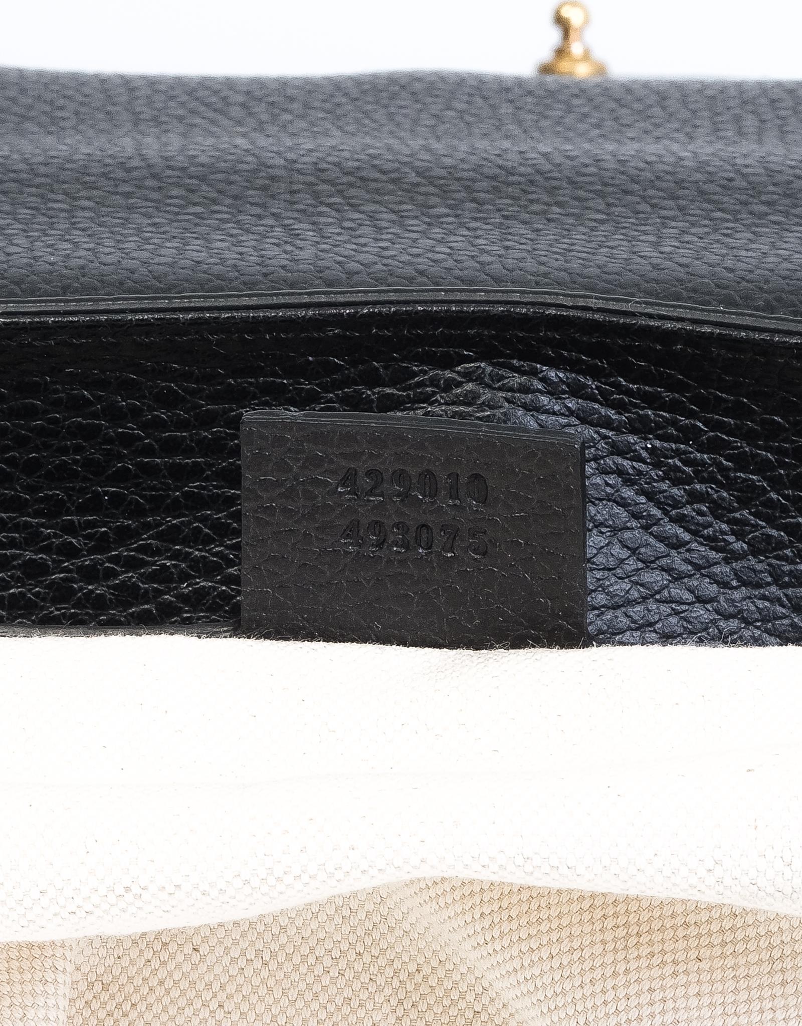 Women's or Men's Gucci Calfskin GG Marmont Messenger Bag Black For Sale