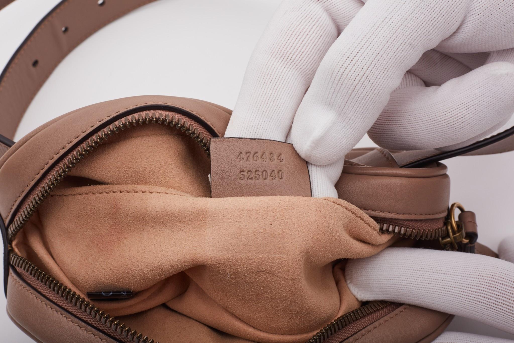 Gucci Calfskin Matelasse GG Marmont Belt Bag Rose Pink (34 Waist) For Sale 5