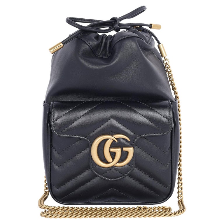 black mini gg marmont 2.0 backpack Gucci Matelass Length 18cm Width 20cm Depth 10cm Shoulder drop 68cm Original Accessories Gucci GG Marmont Mini Backpack