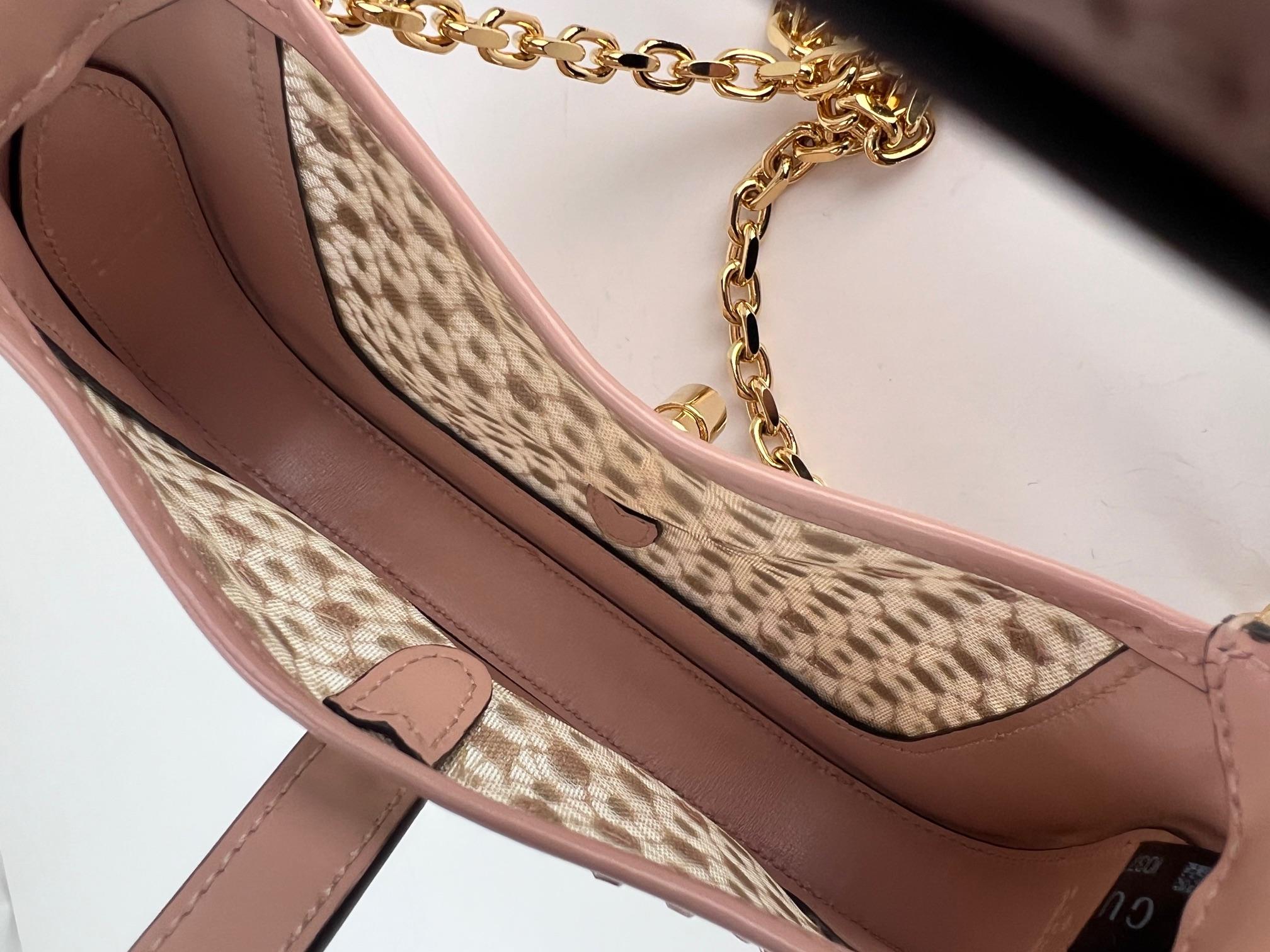 Gucci Piel De Becerro Malla Cristal Mini Jackie 1961 Bolso De Hombro Rosa RARO 5