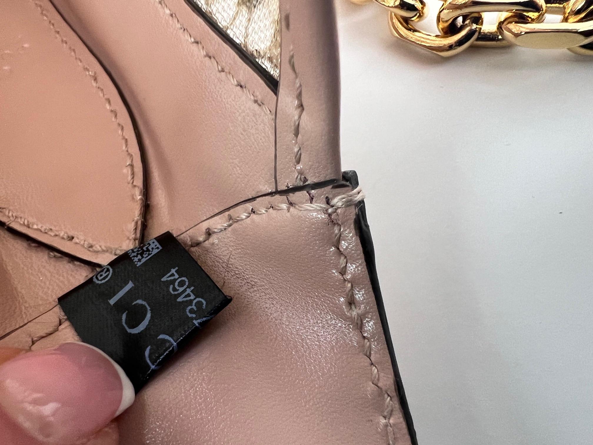 Gucci Piel De Becerro Malla Cristal Mini Jackie 1961 Bolso De Hombro Rosa RARO 3