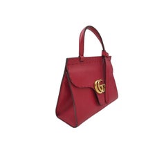 Gucci Calfskin Small GG Marmont Top Handle Bag