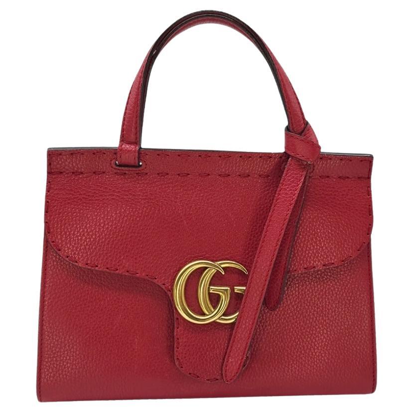 Gucci Kleine GG Marmont Top Handle Bag aus Kalbsleder bei 1stDibs