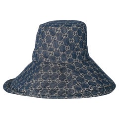 Gucci California Denim Blue Monogram Bucket Hat L