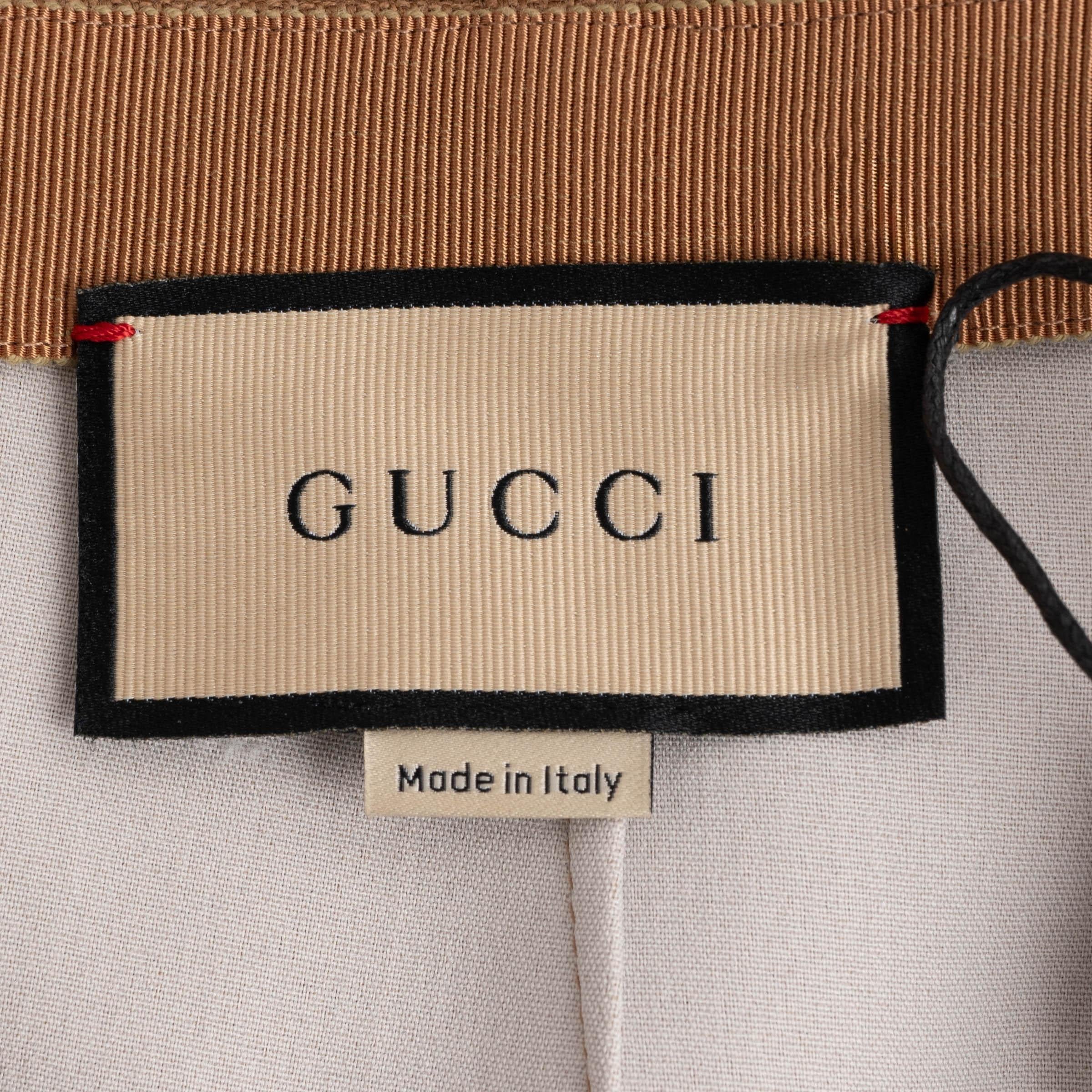 Women's GUCCI camel brown viscose 2022 CROPPED TAILORED Pants 38 XS For Sale
