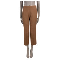 GUCCI camel brown viscose 2022 CROPPED TAILORED Pants 38 XS