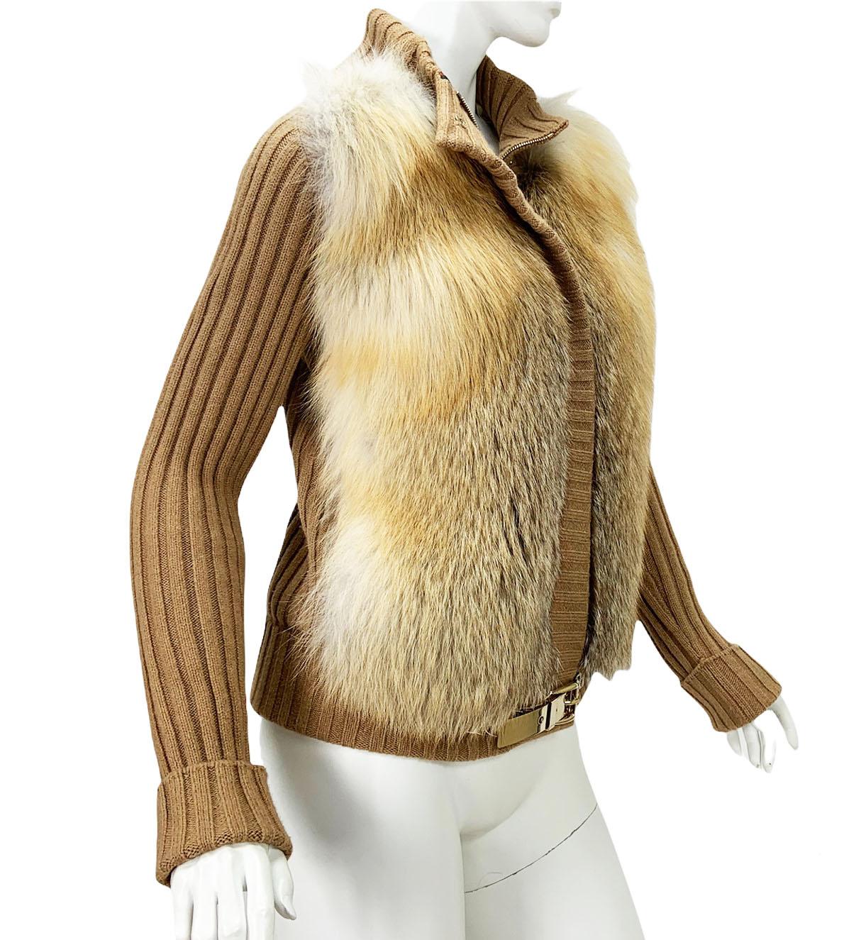 fox fur cardigan