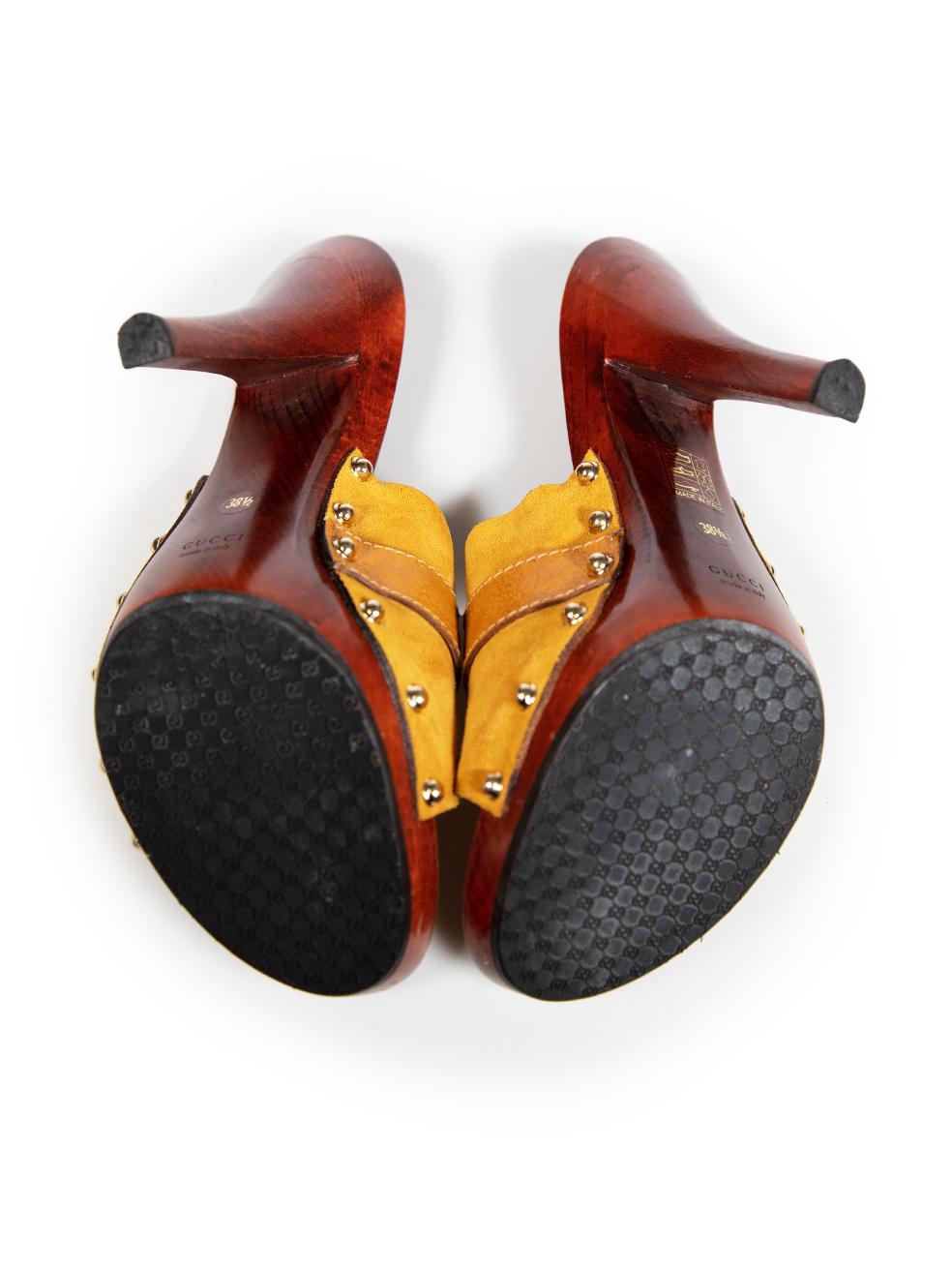 Women's Gucci Camel Suede Horsebit Accent Clogs Size IT 38.5