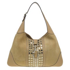 Gucci Camel Suede Studded Large 'Bouvier' Hobo