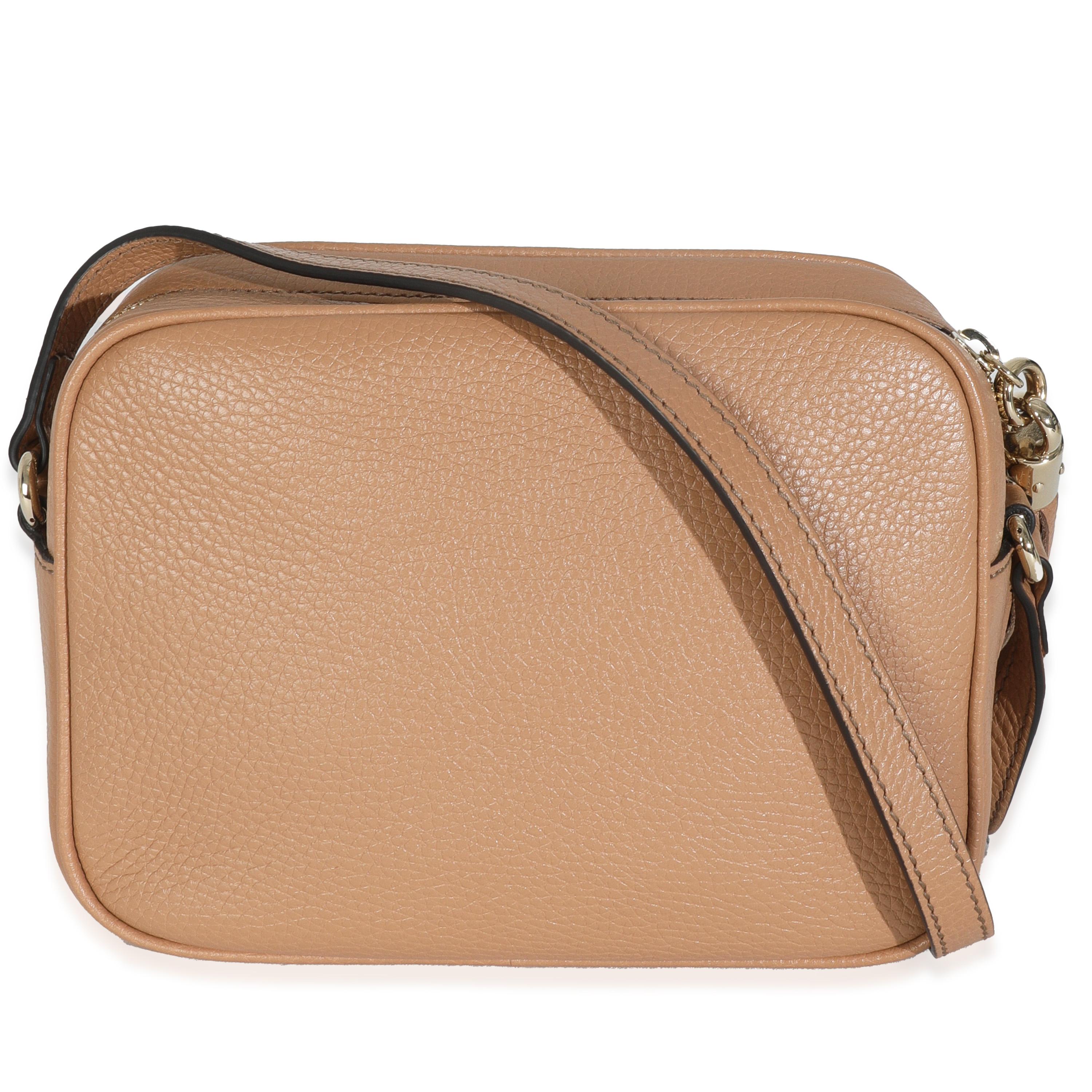 Gucci Camelia Gekörntes Kalbsleder Kleine SOHO Disco Tasche für Damen oder Herren im Angebot