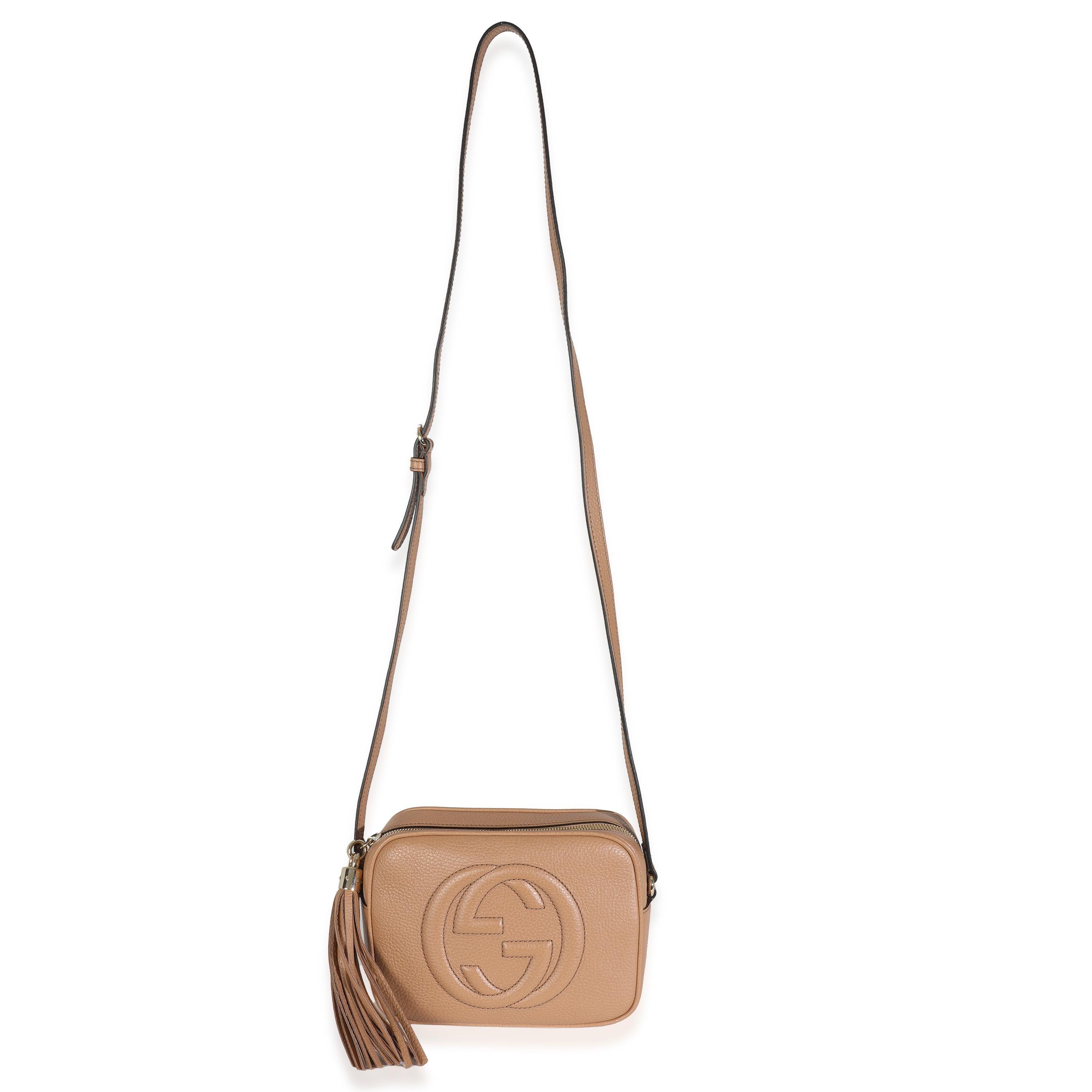 Gucci Camelia Gekörntes Kalbsleder Kleine SOHO Disco Tasche im Angebot 1