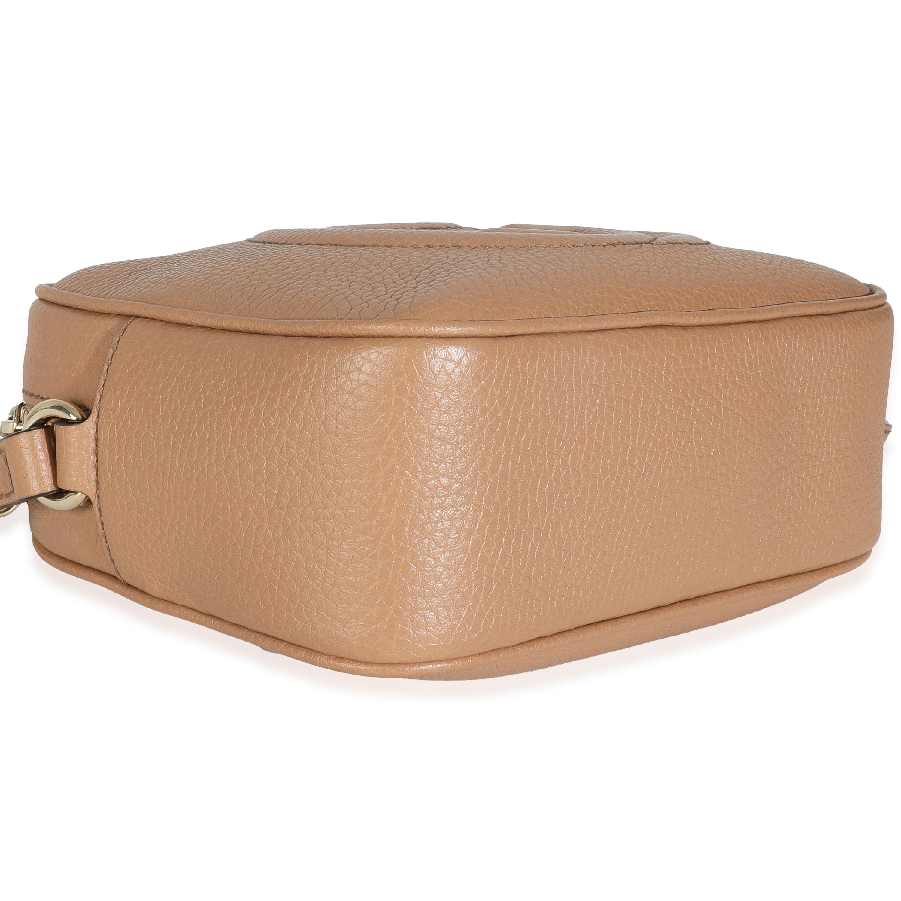 Gucci Camelia Gekörntes Kalbsleder Kleine SOHO Disco Tasche im Angebot 2