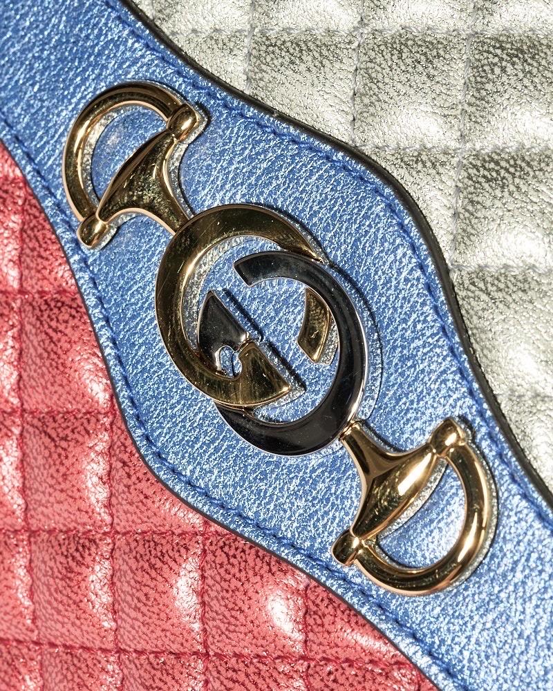 Gucci Camera Bag Borsa a Tracolla Zumi Laminata Tricolor For Sale 4