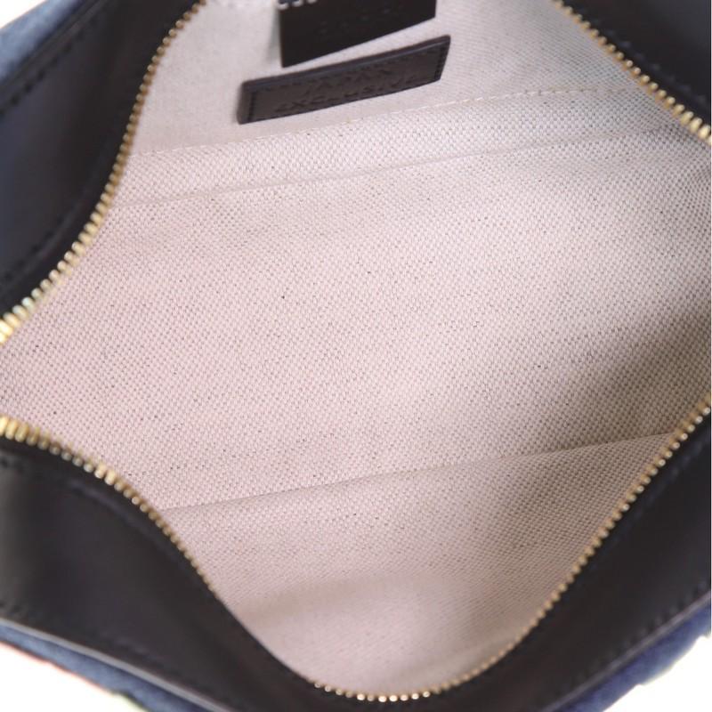 Black Gucci Camera Crossbody Bag Embroidered Denim Small