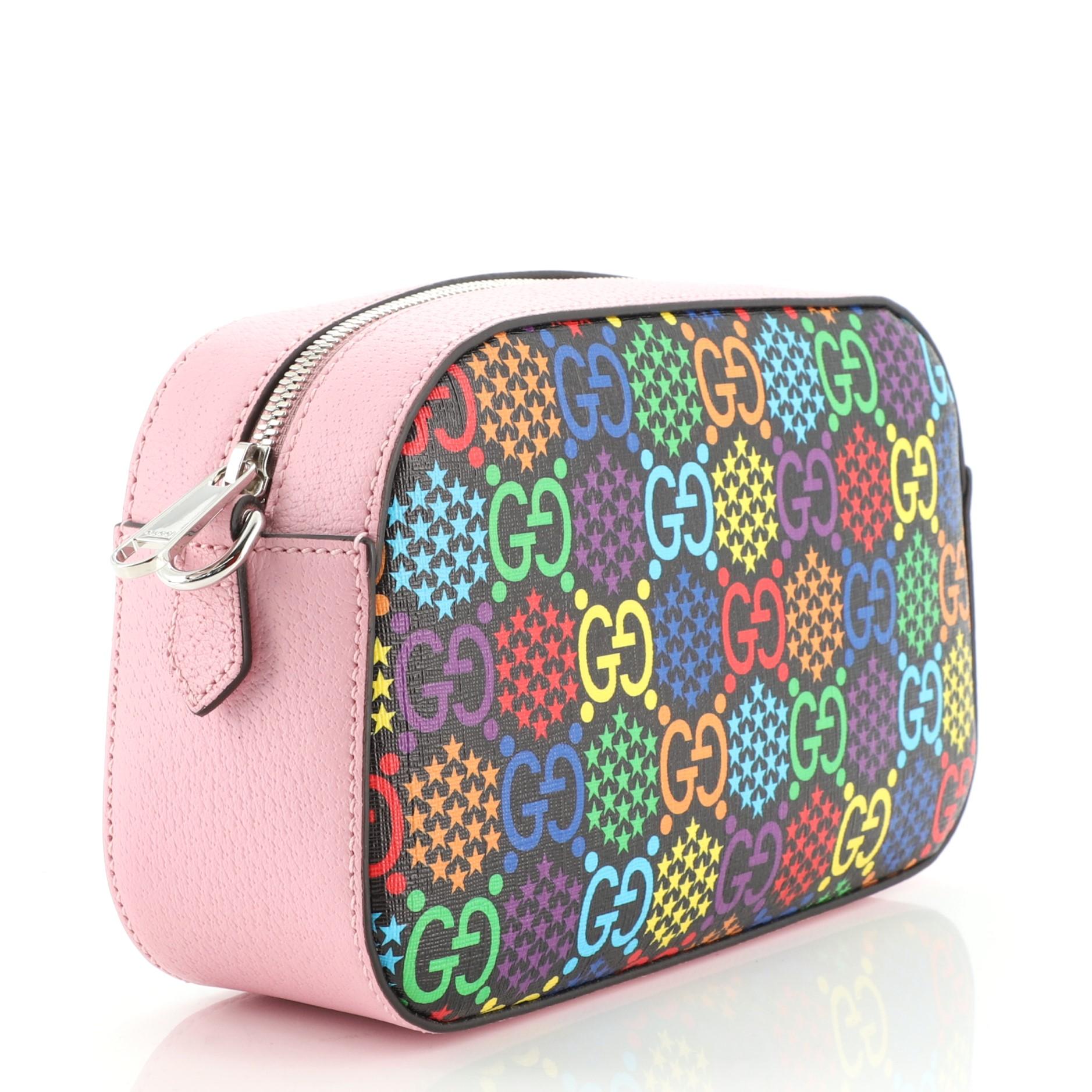 Gucci Kamera Umhängetasche Psychedelic Print GG aus beschichtetem Segeltuch (Schwarz)