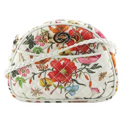 Gucci Camera Shoulder Bag Quilted Flora Canvas Small