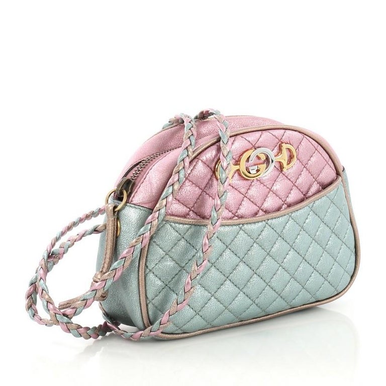 Gucci Camera Shoulder Bag Quilted Laminated Leather Mini at 1stdibs