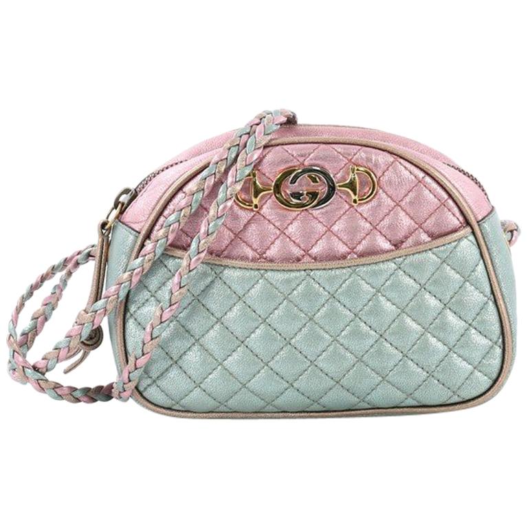 Gucci Camera Shoulder Bag Quilted Laminated Leather Mini For Sale at 1stdibs