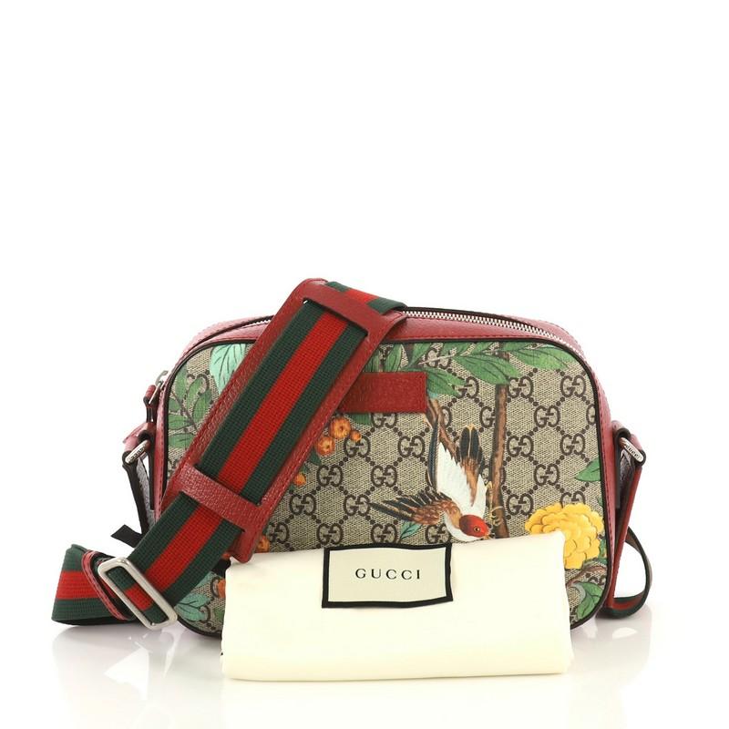 Gucci Camera Shoulder Bag Tian Print GG Coated Canvas Medium In Good Condition In NY, NY