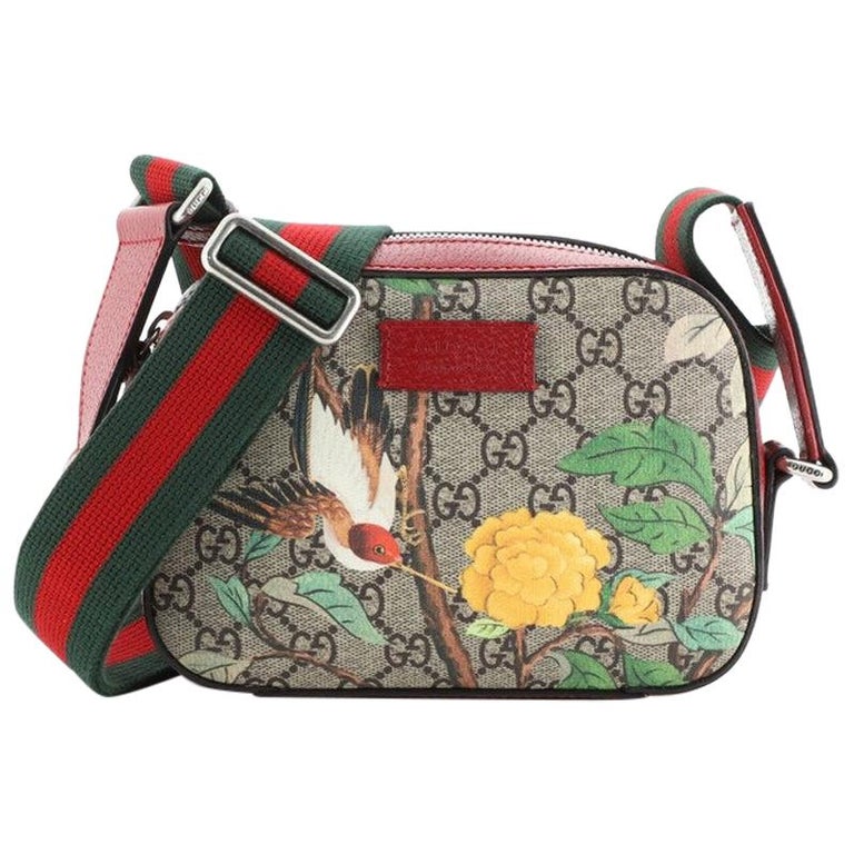 Gucci Camera Shoulder Bag Tian Print GG Coated Canvas Mini at 1stDibs