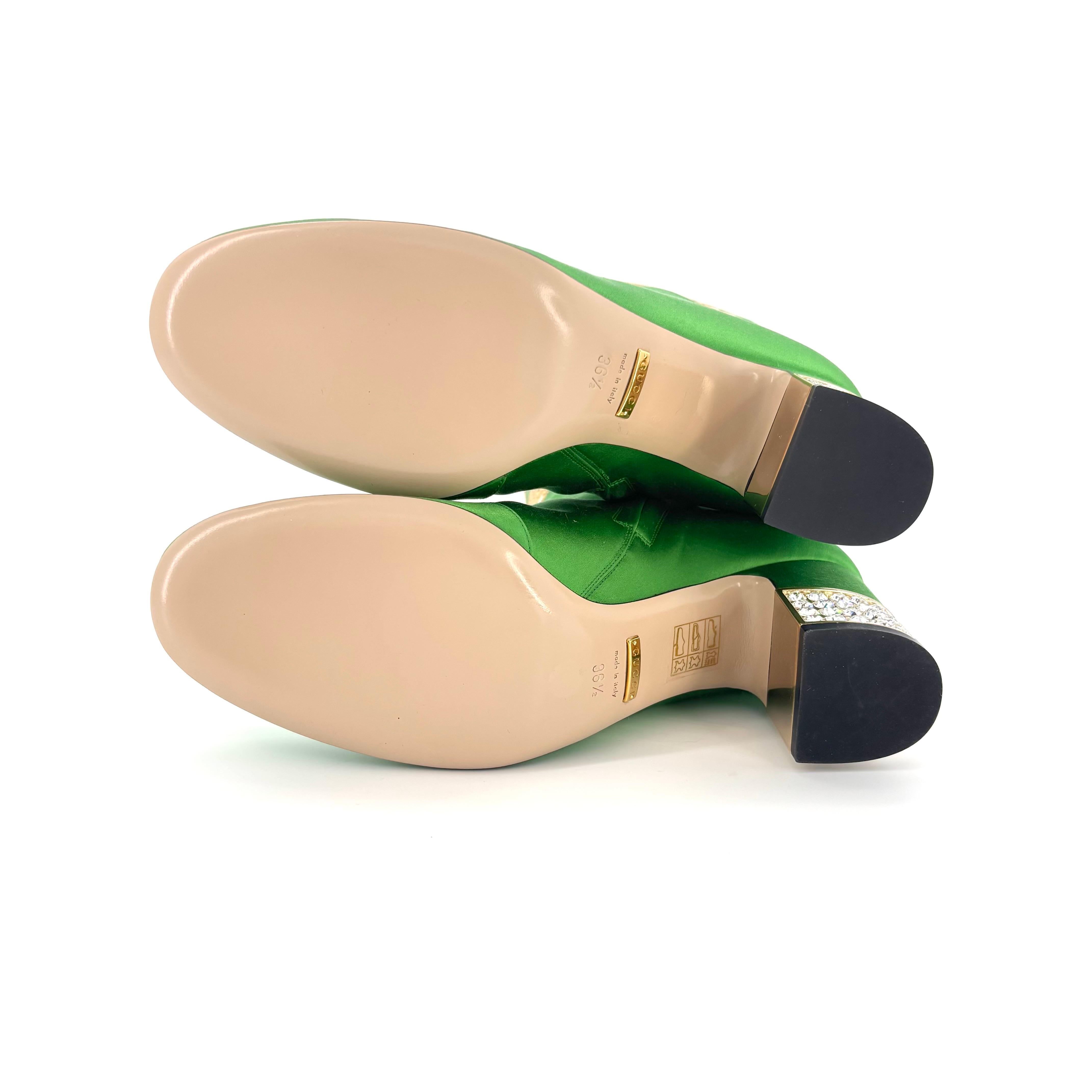 Gucci Candy Dragon bestickte und mit Kristallen verzierte kniehohe Stiefel im Angebot 3